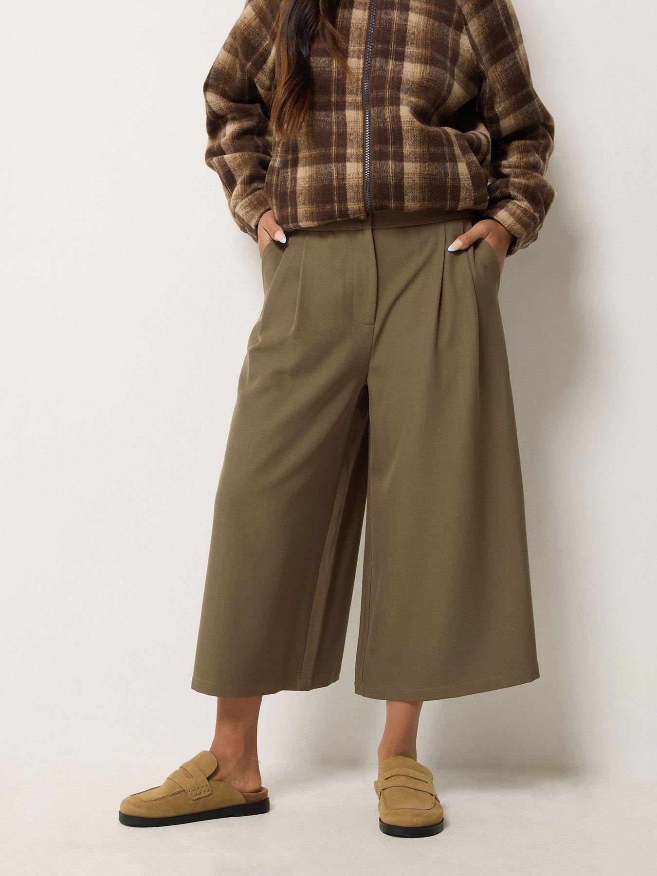 PixieGirl Petite Wide Leg Cullotes - Brown