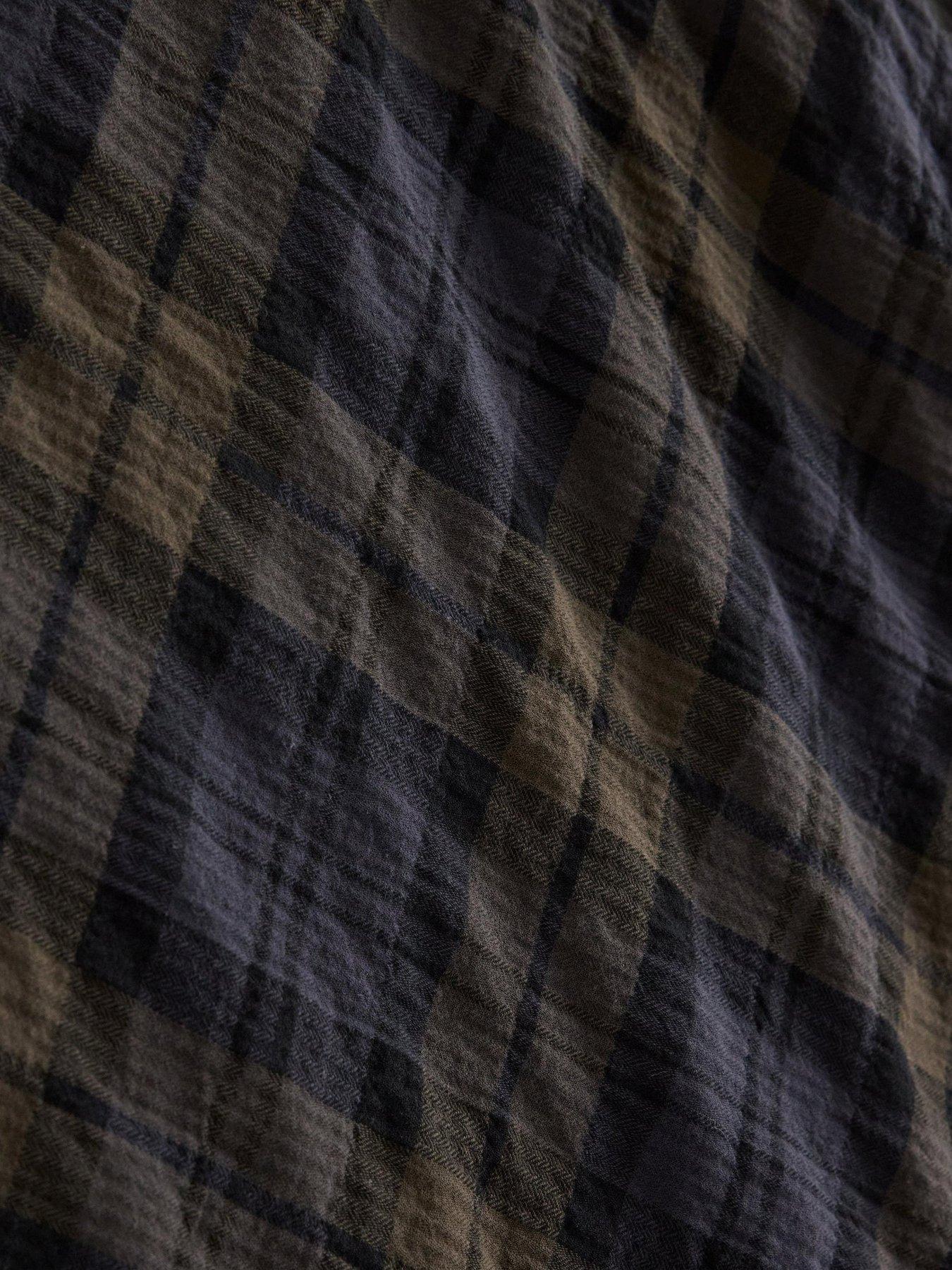 Image 3 of 3 of Lindex Women's Moa Short Sleeve Checked Blouse - Brown