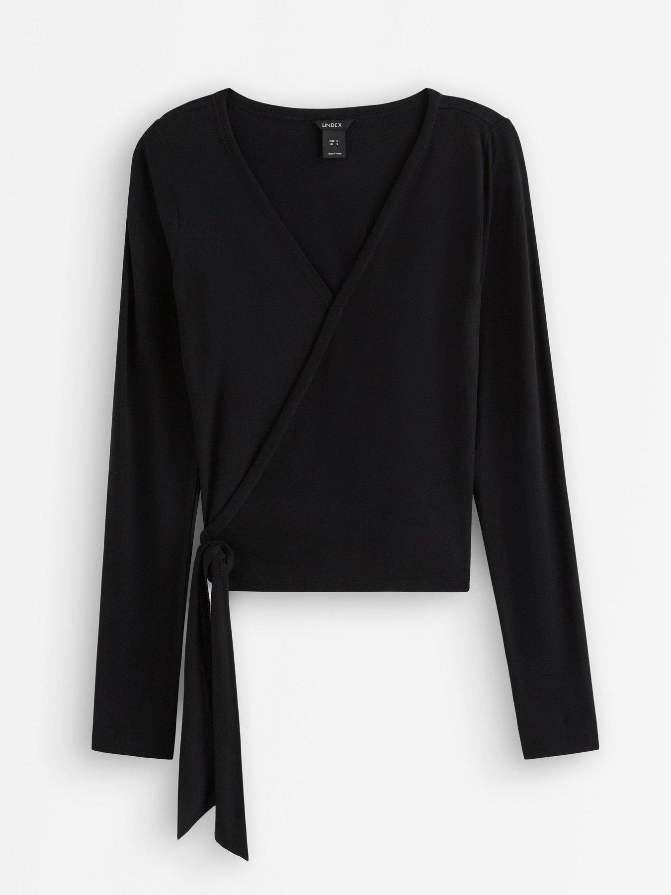 Image 2 of 4 of Lindex Women's Janni Long-Sleeved Wrap Top - Black