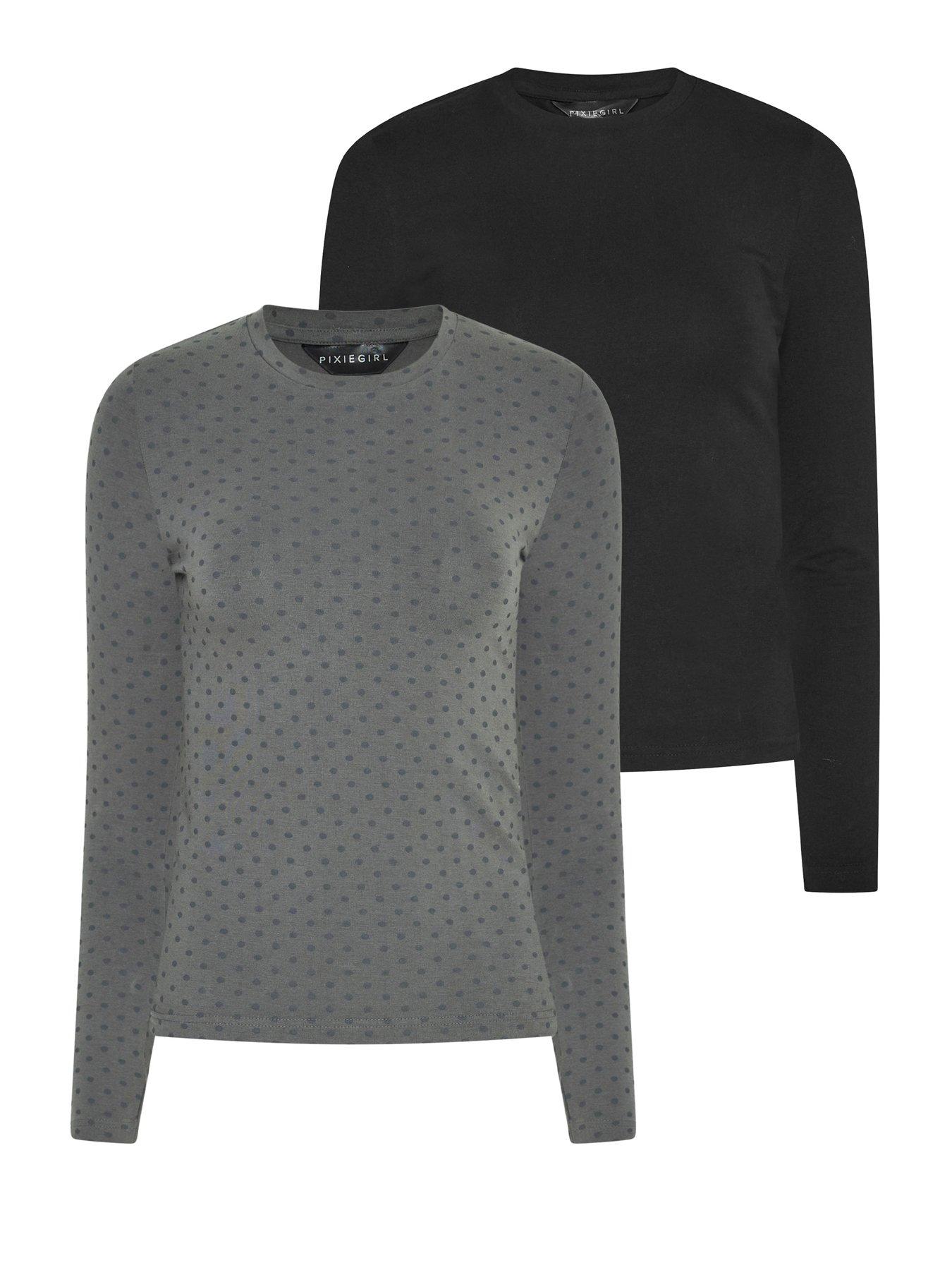 PixieGirl Petite 2 Pack Polka Dot Cotton Tops - Multi