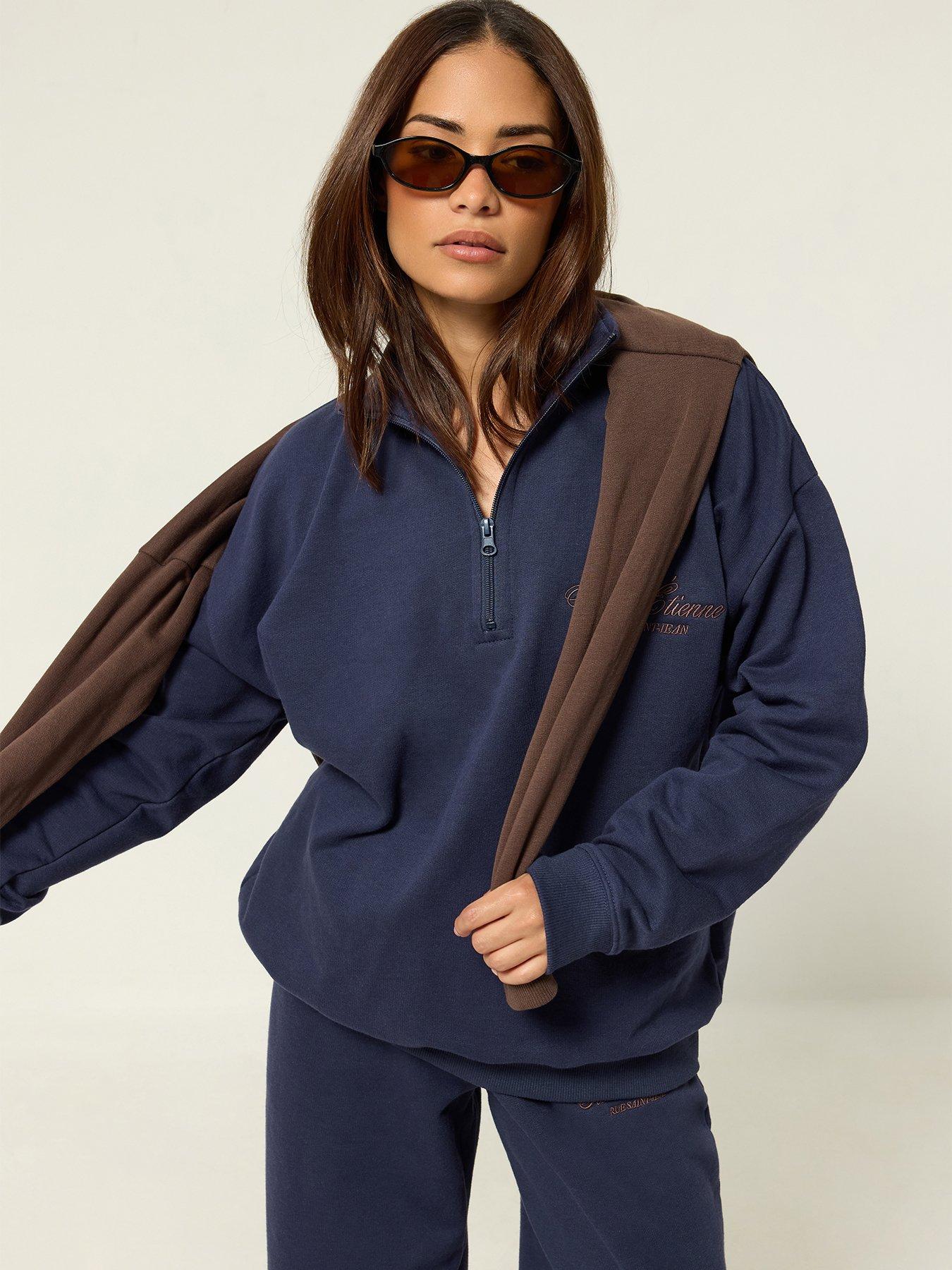PixieGirl Petite Quarter Zip Sweatshirt - Blue
