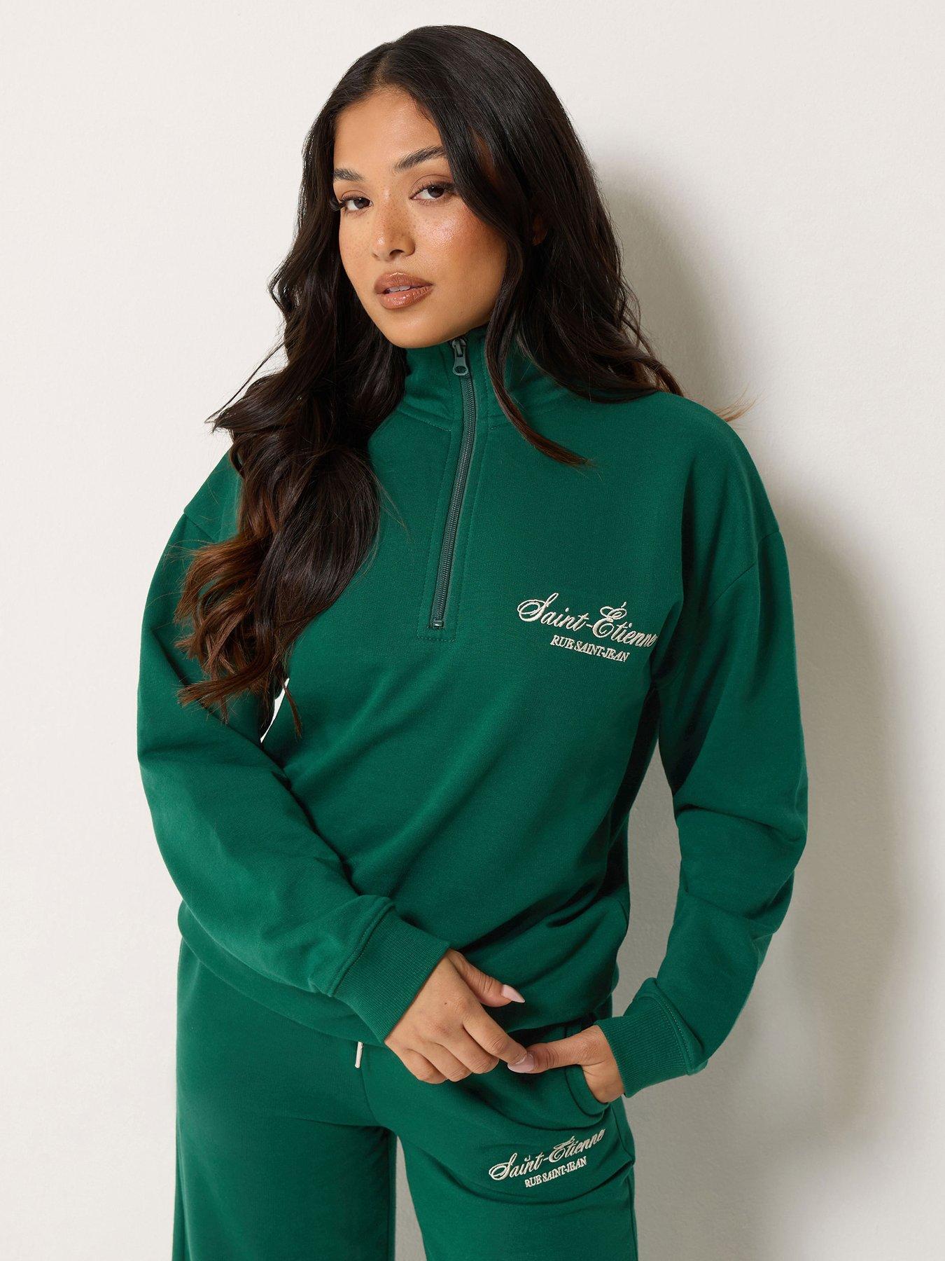 PixieGirl Petite Quarter Zip Sweatshirt - Green