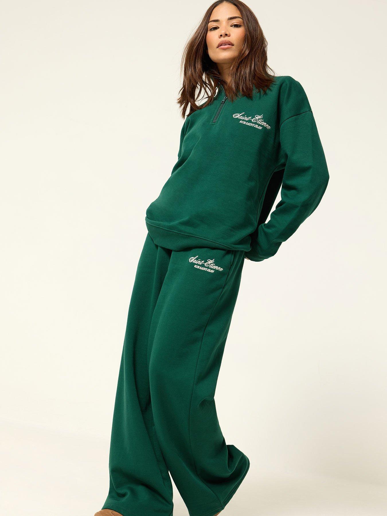 PixieGirl Petite Wide Leg Jogger - Green