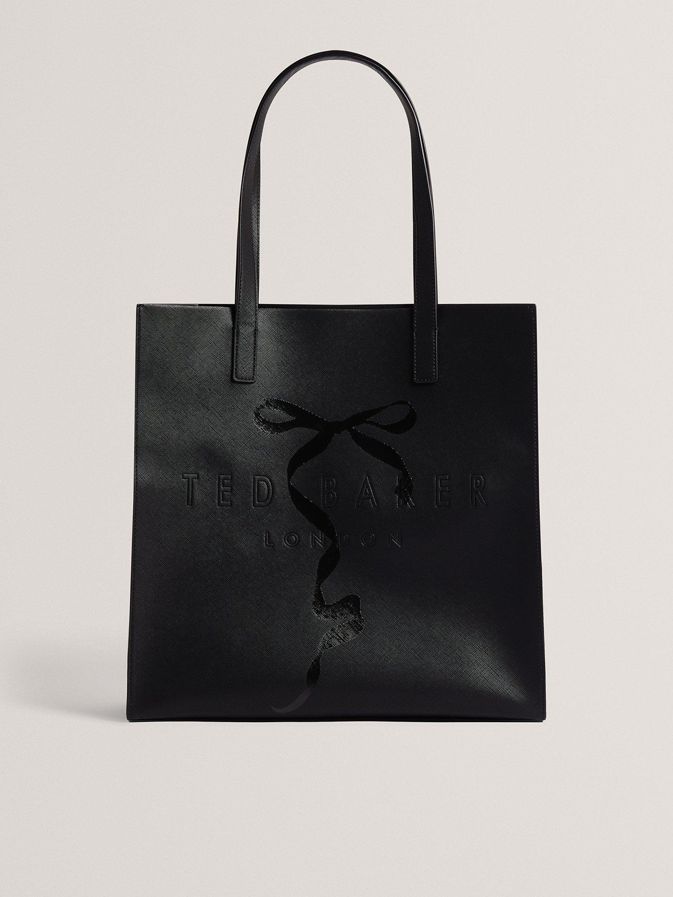 Image 1 of 5 of Ted Baker Large Tote Bag with Bow Detail - Black