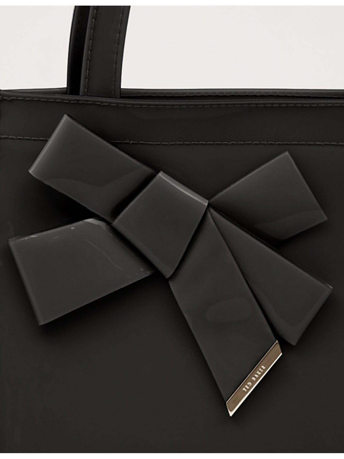 Image 2 of 3 of Ted Baker Small Tote Bag with Oversized Bow Detail - Black
