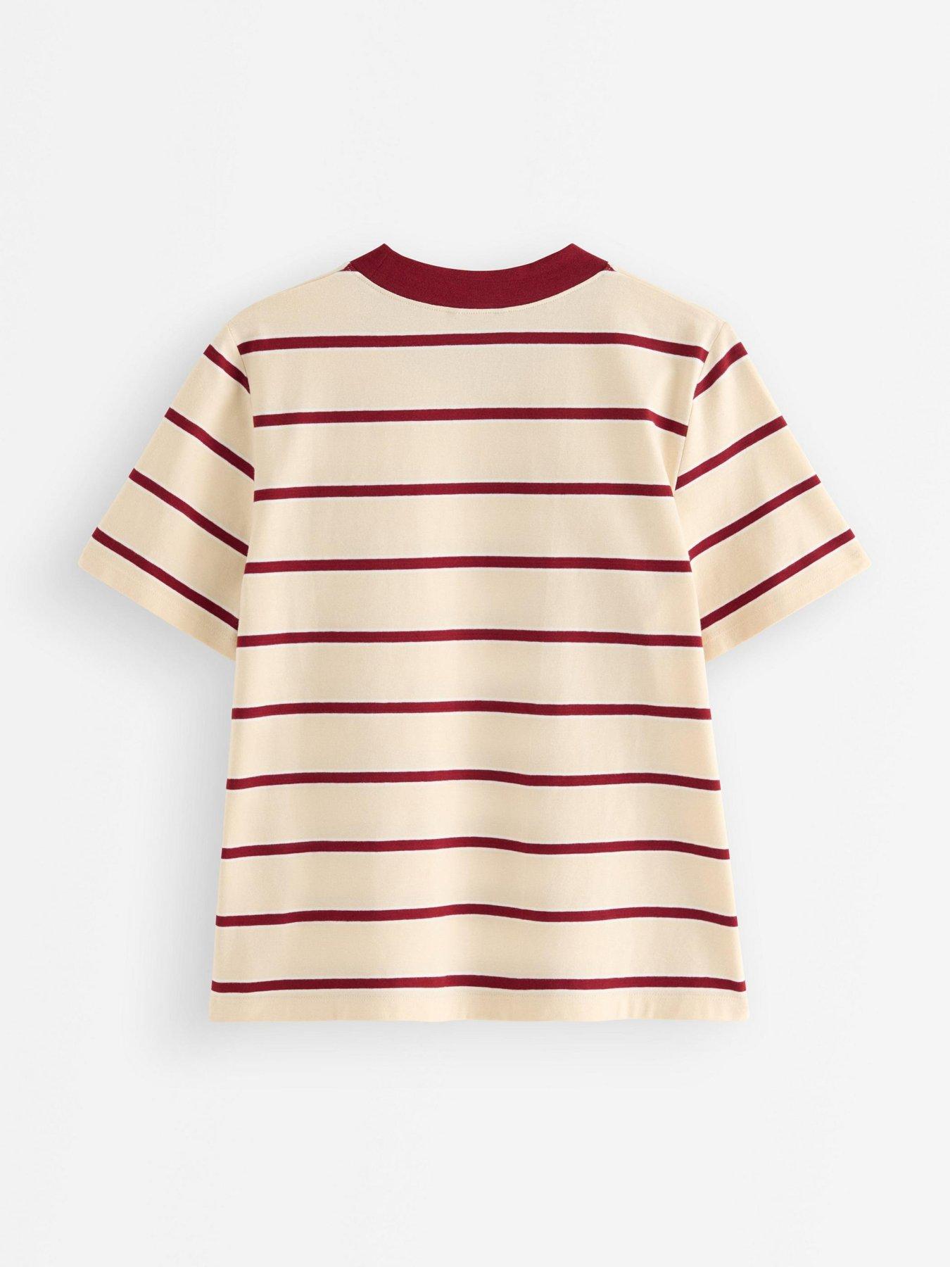 Image 3 of 4 of Lindex Women's Katja Striped Ringer T-Shirt - Yellow/Red