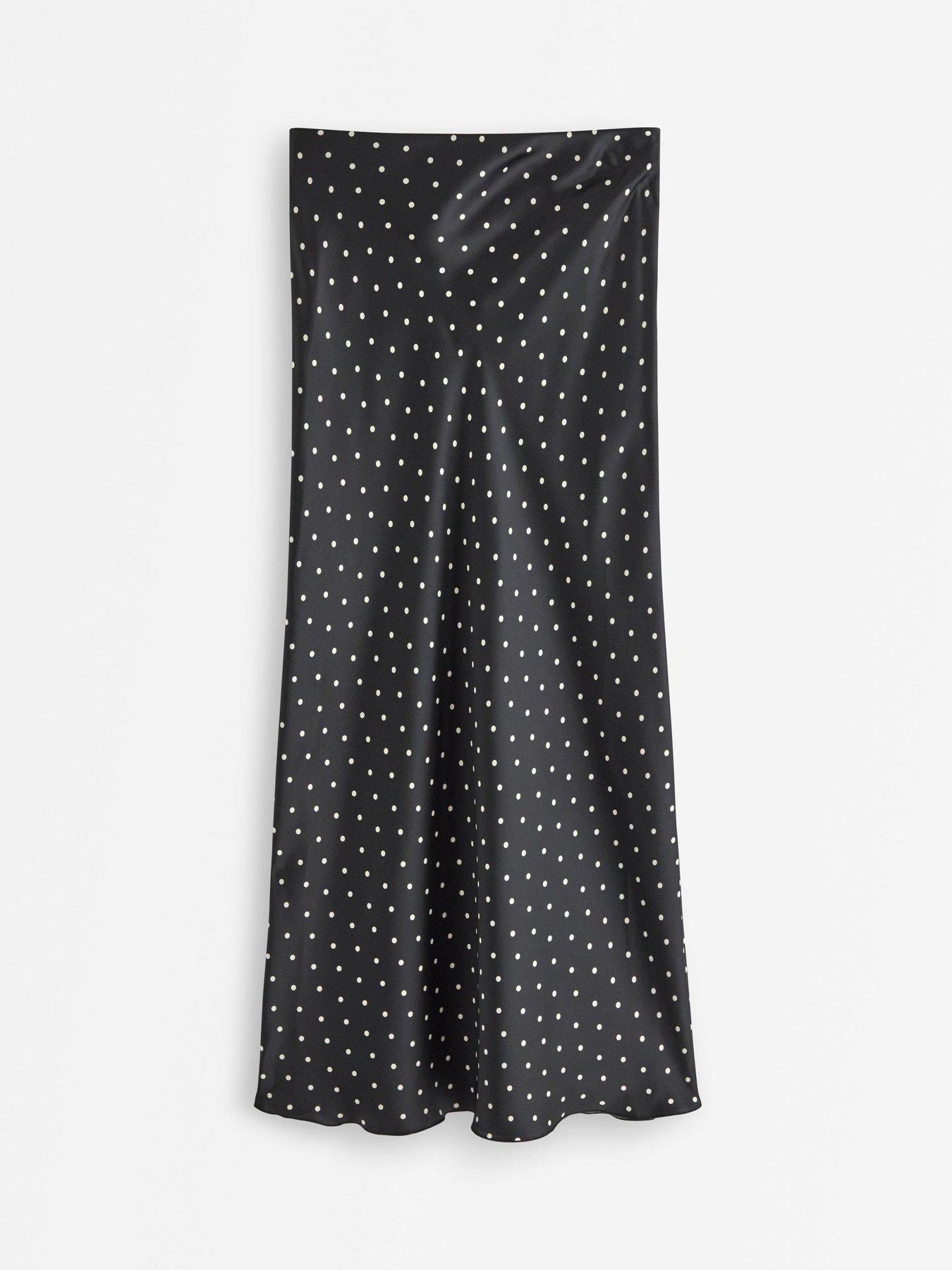 Image 2 of 4 of Lindex Women's Mary Polka Dot Satin Skirt - Black