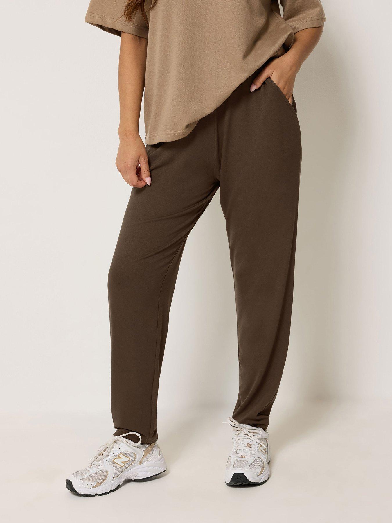 Image 1 of 3 of PixieGirl Petite Harem Trousers - Chocolate Brown