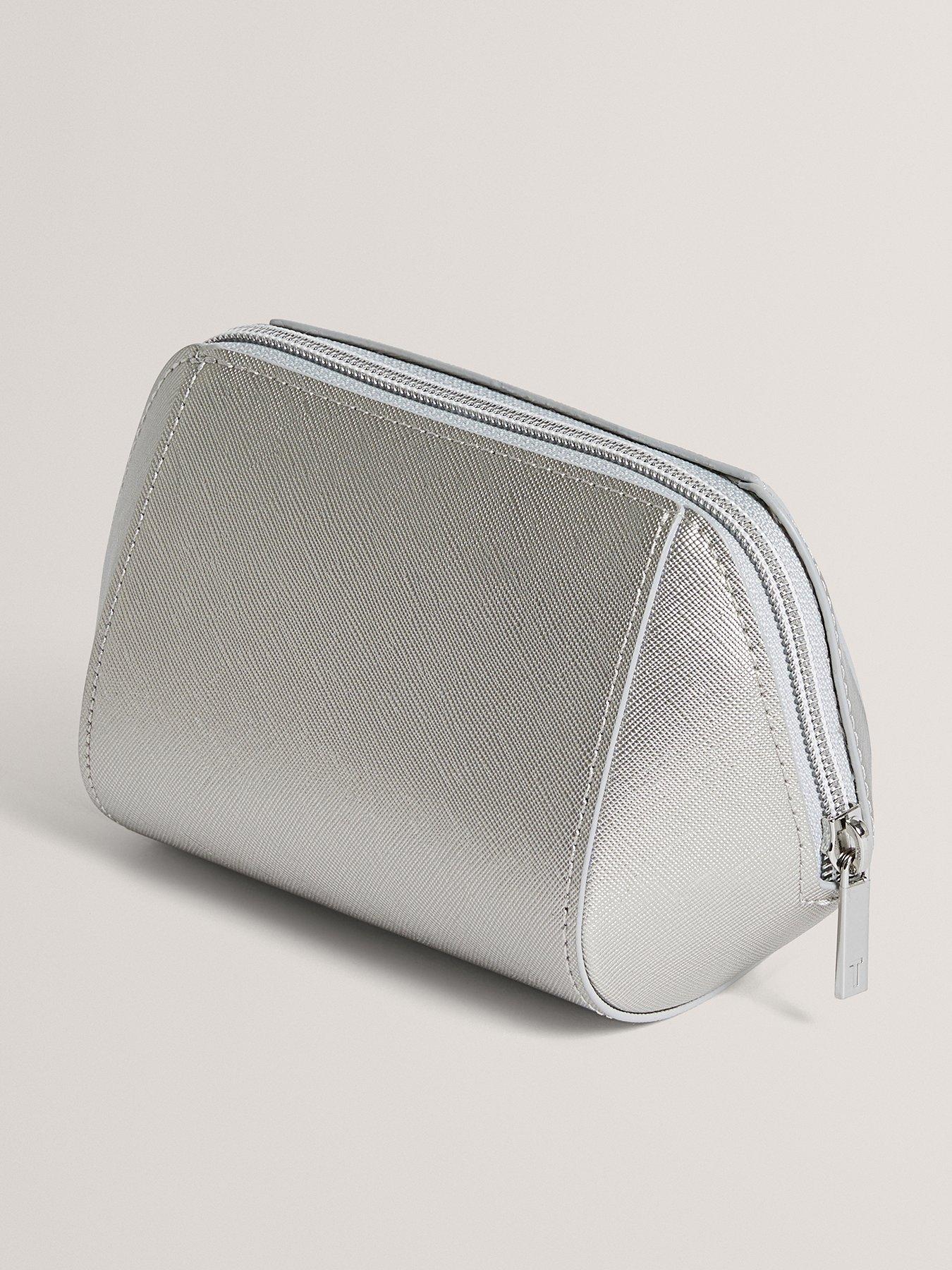 Image 1 of 3 of Ted Baker Crosshatch Wash Bag - Silver