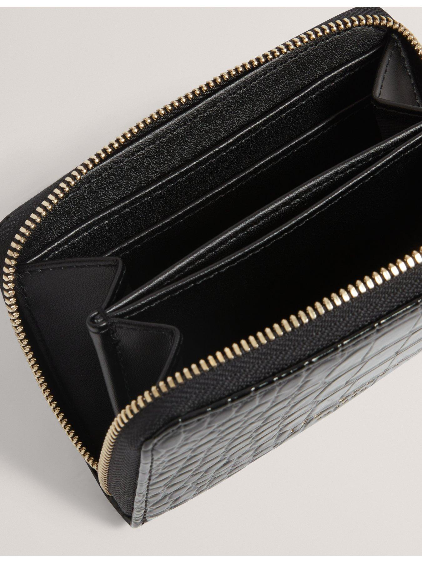 Image 4 of 4 of Ted Baker Croc-Effect Zip-Around Wallet - Black