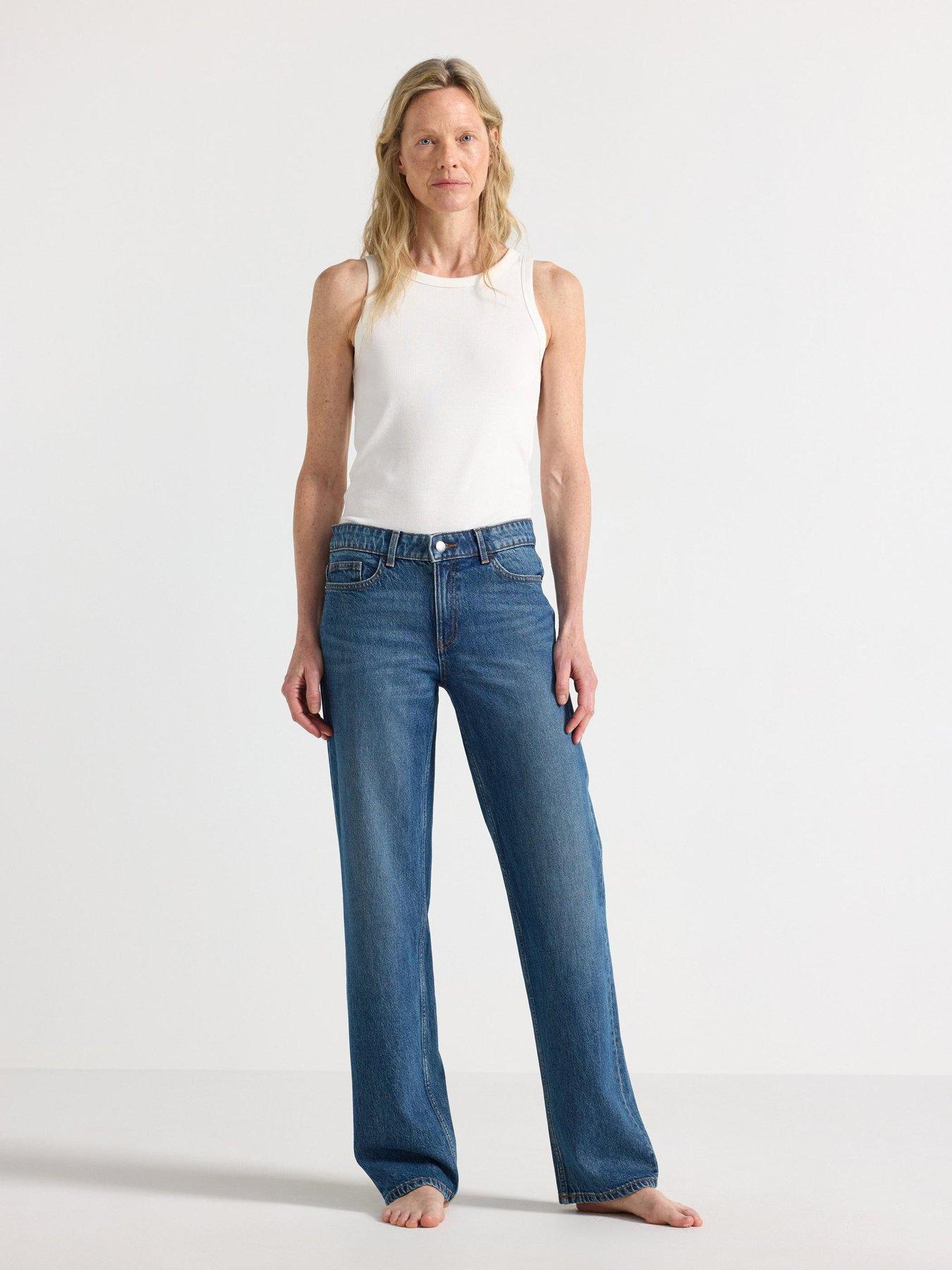 Image 1 of 4 of Lindex Lindex Womens Straight-Leg Jeans - Denim Blue