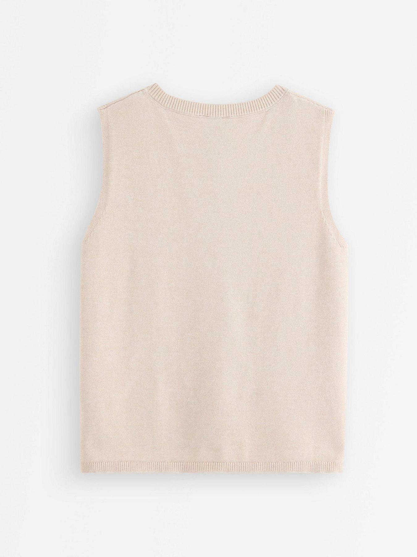 Image 3 of 4 of Lindex Women's Knitted Button-Front Vest - Light Beige