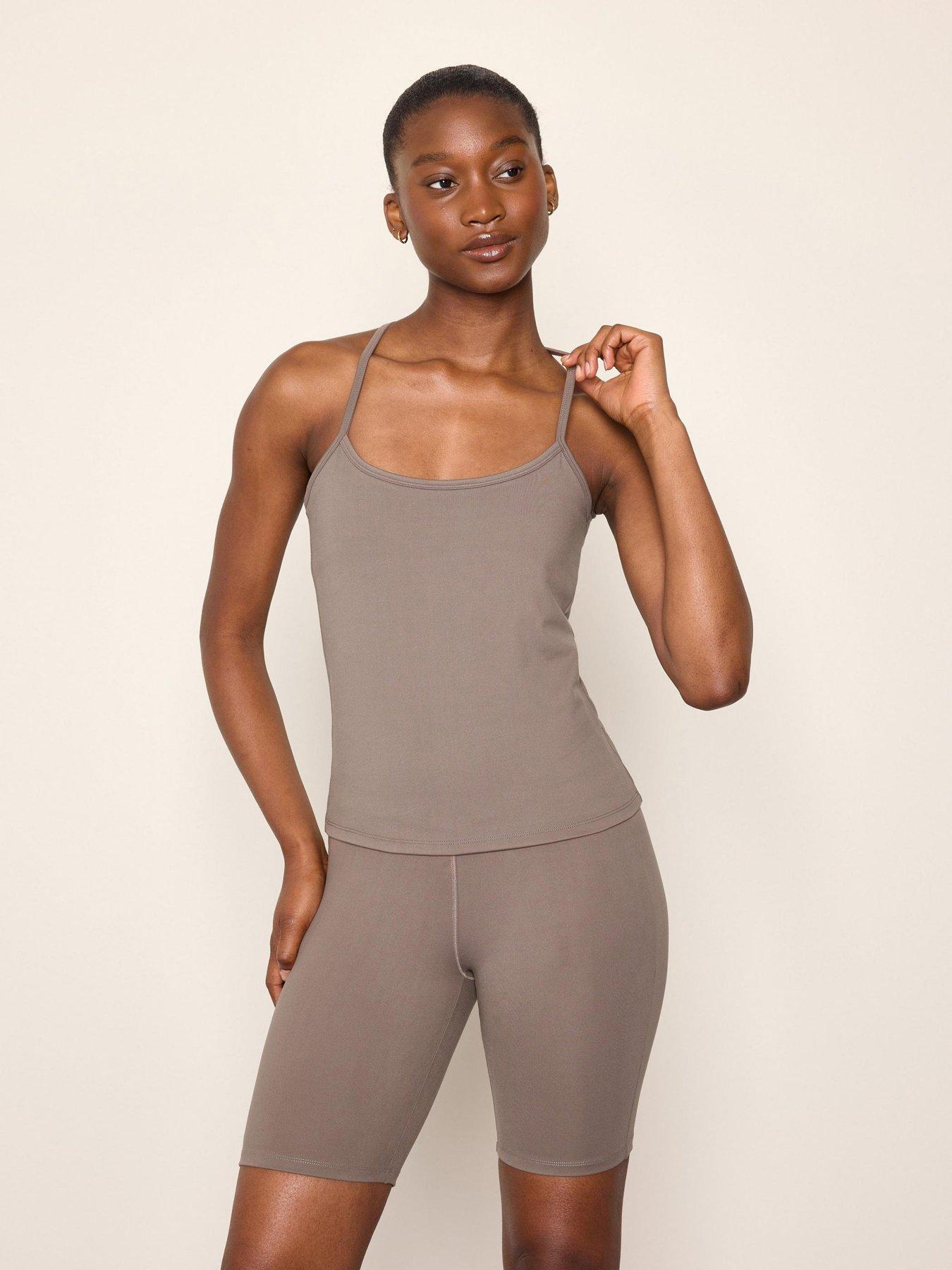Image 1 of 4 of Lindex Women's Luna Racerback Crop Top - Khaki