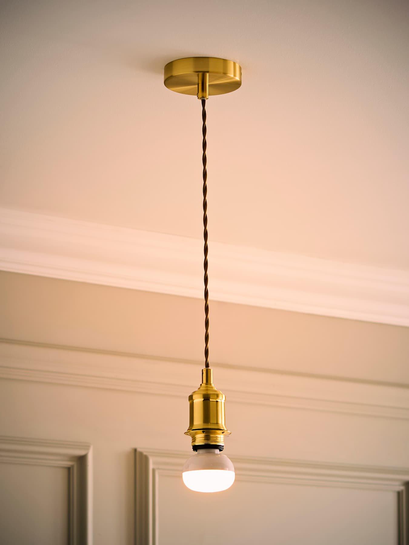 Image 3 of 6 of ValueLights Shaw Brushed Gold Rechargeable Ceiling Pendant