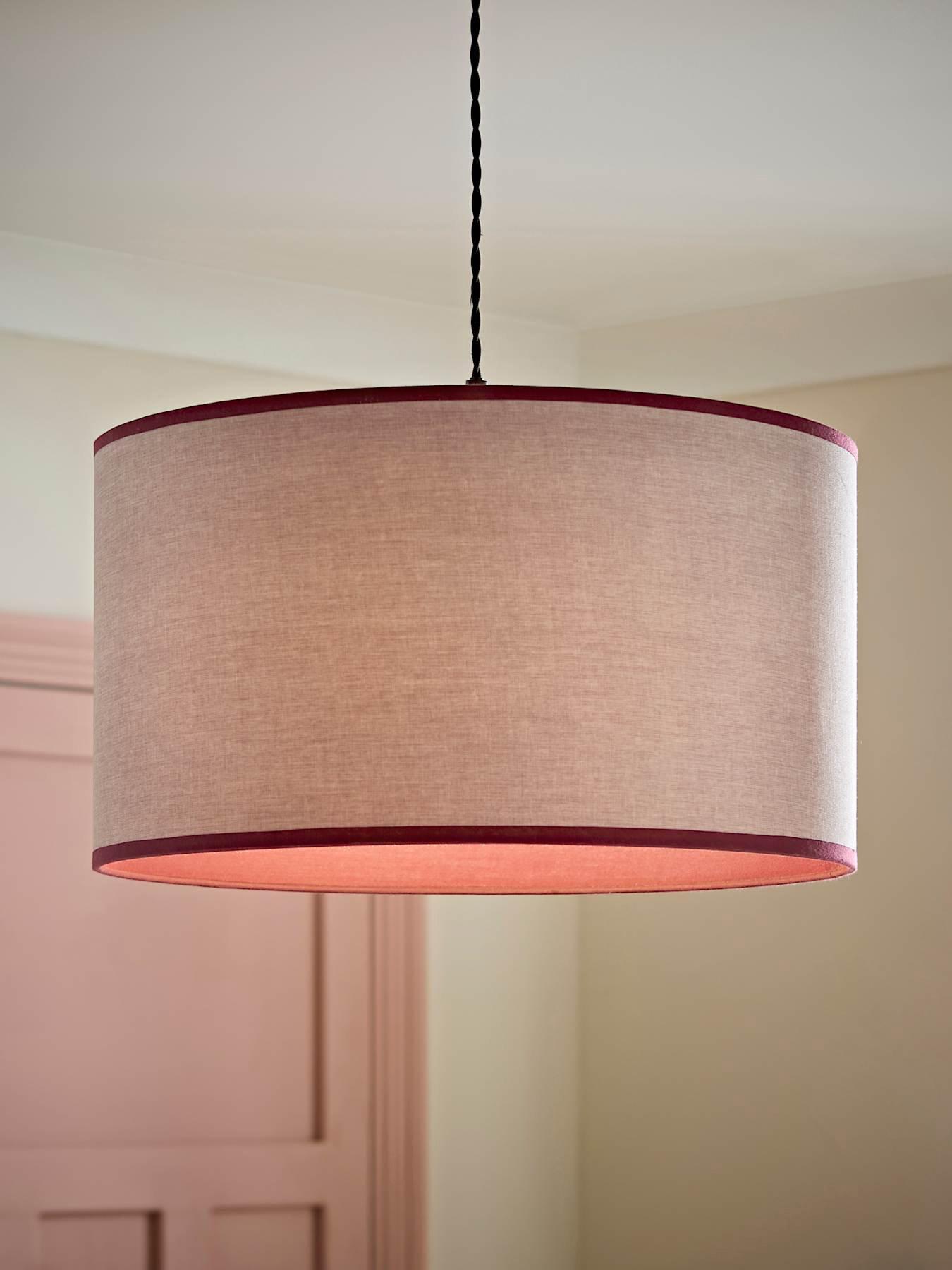 ValueLights Kiara Pink Woven Shade With Colour Match Inner Large