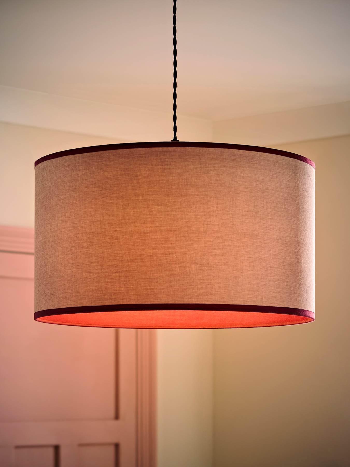 Image 3 of 6 of ValueLights Kiara Pink Woven Shade With Colour Match Inner Large