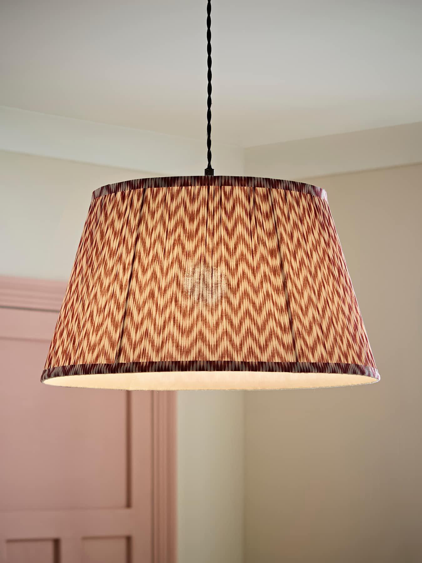 ValueLights Saffira Pink Pleated Chevron Taper Shade Large