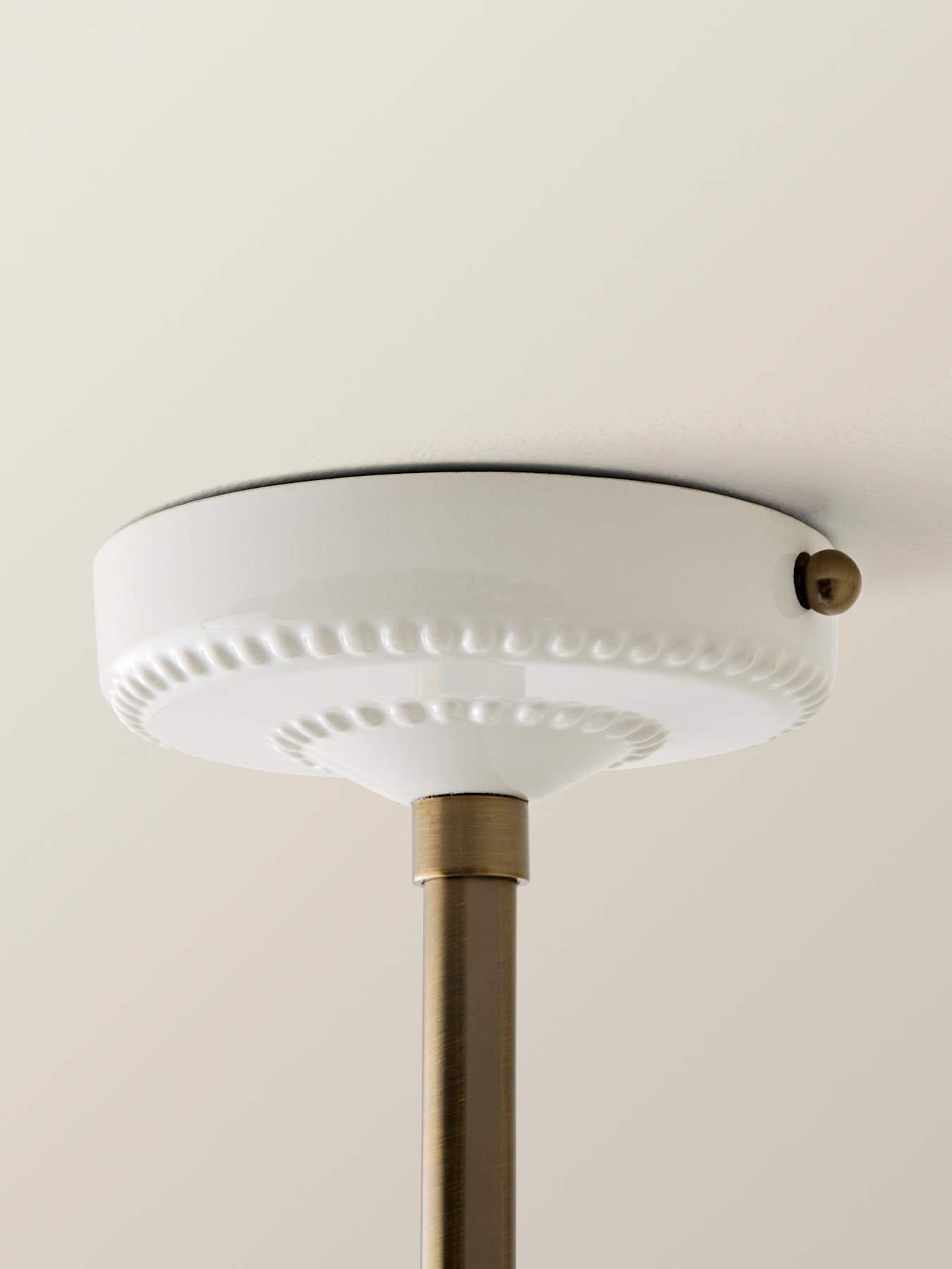 Image 5 of 7 of ValueLights Burford Ceramic Ribbed 3 Drop Diner Bar Ceiling Light