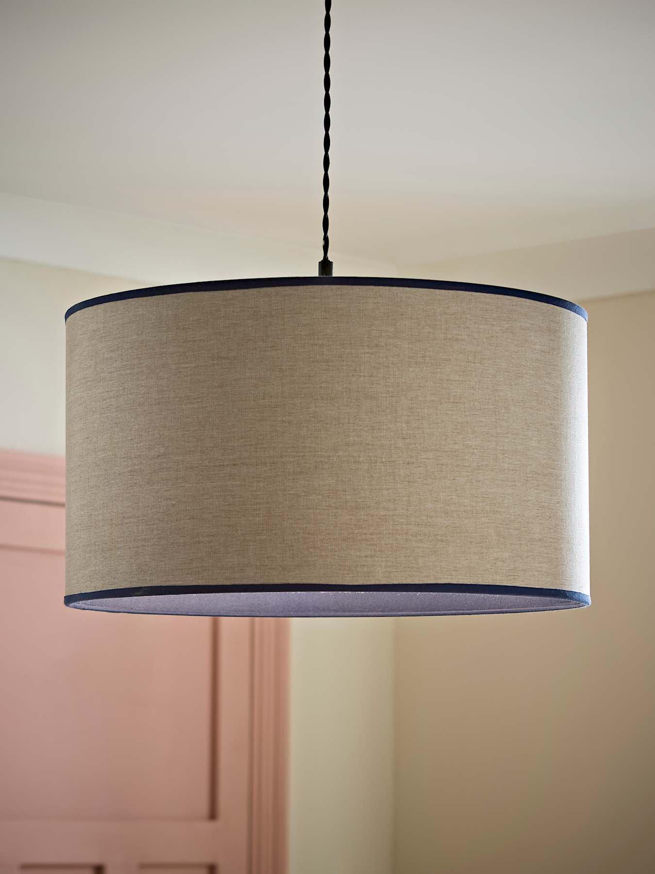 ValueLights Kiara Navy Woven Shade With Colour Match Inner Large