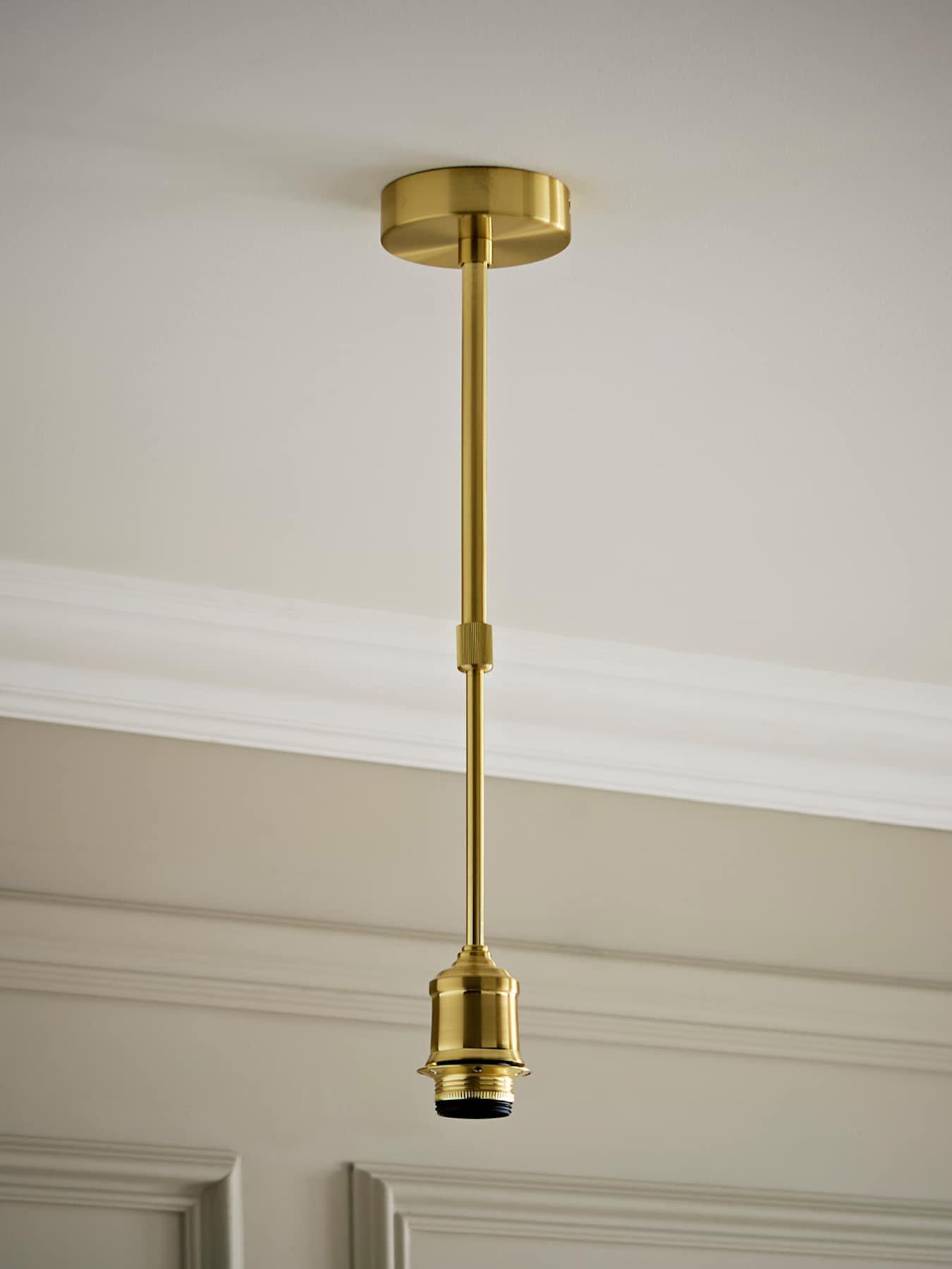 Image 1 of 5 of ValueLights Shaw Brushed Gold Adjustable Drop Pendant Lampholder