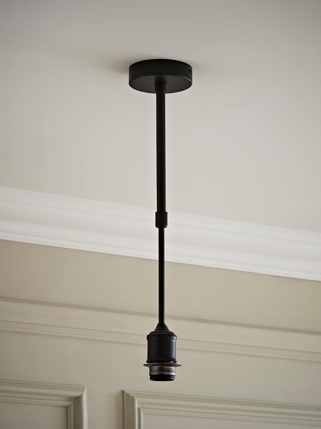 Image 1 of 5 of ValueLights Shaw Matte Black Adjustable Drop Pendant Lampholder