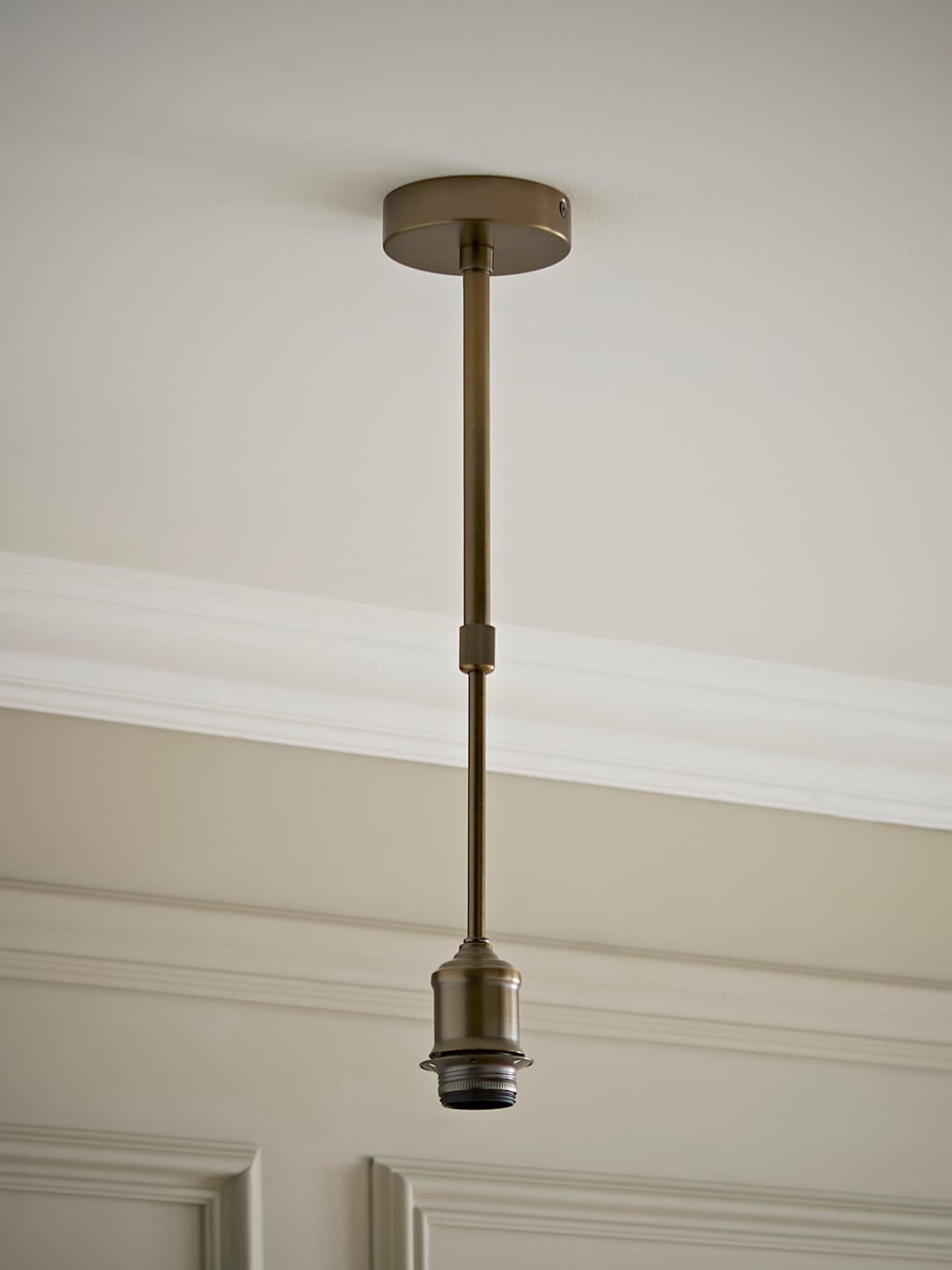 ValueLights Shaw Brushed Brass Adjustable Drop Pendant Lampholder