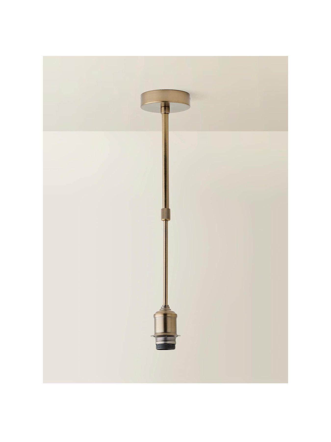 Image 2 of 5 of ValueLights Shaw Brushed Brass Adjustable Drop Pendant Lampholder