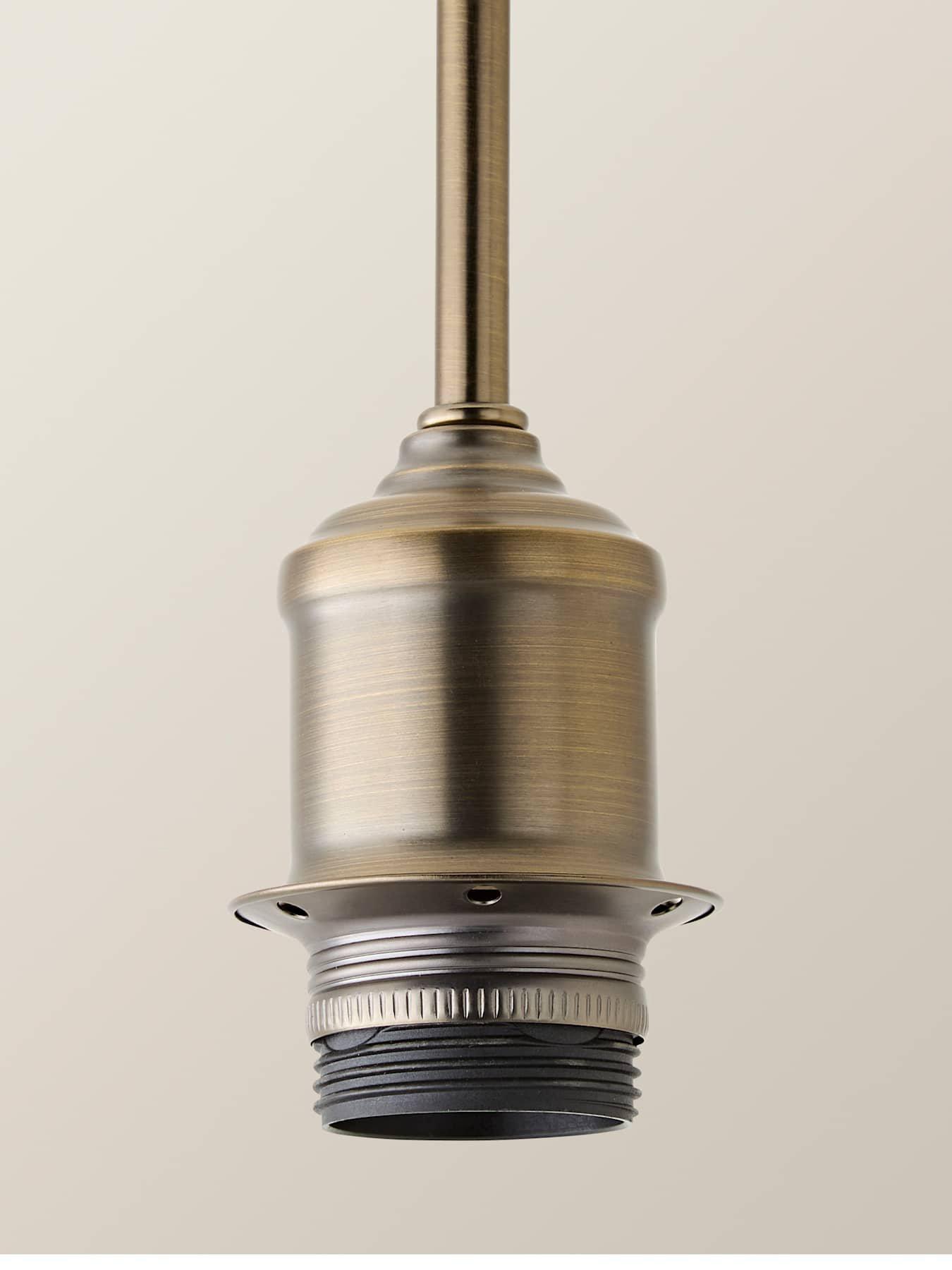 Image 3 of 5 of ValueLights Shaw Brushed Brass Adjustable Drop Pendant Lampholder