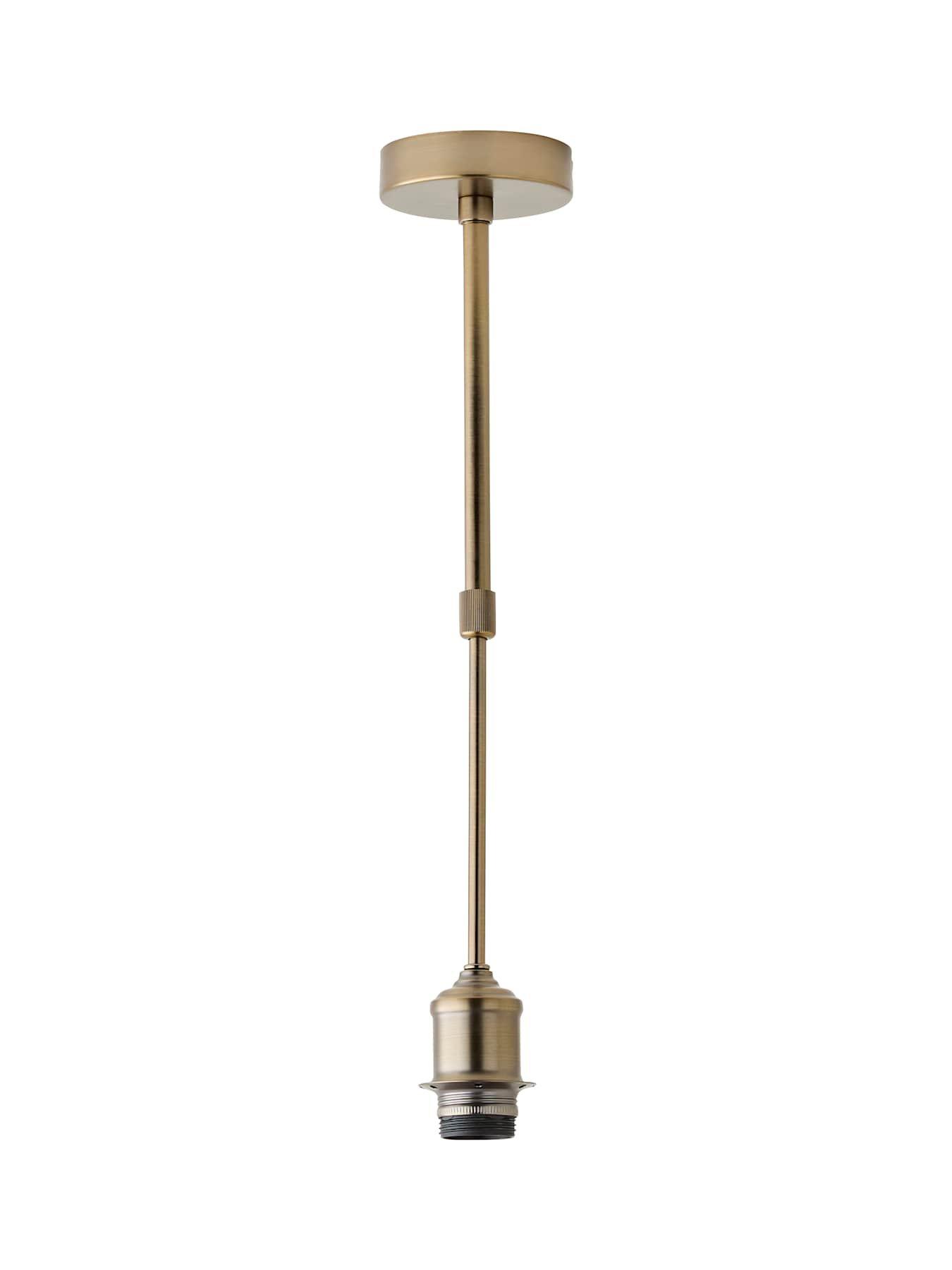 Image 5 of 5 of ValueLights Shaw Brushed Brass Adjustable Drop Pendant Lampholder