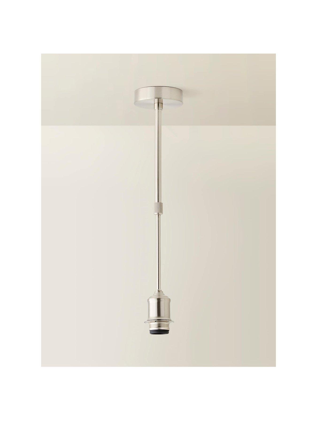 Image 2 of 5 of ValueLights Shaw Brushed Chrome Adjustable Drop Pendant Lampholder