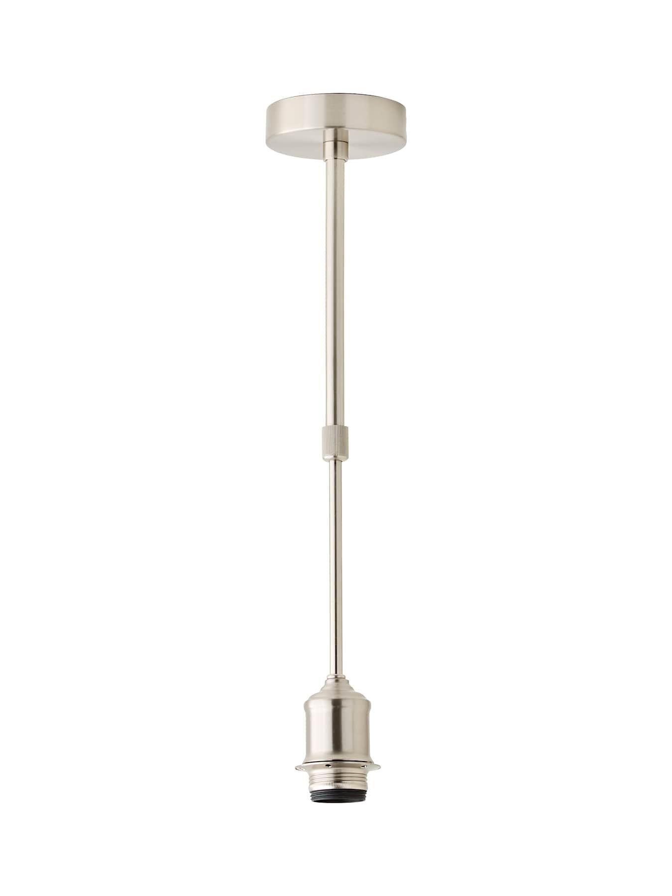 Image 5 of 5 of ValueLights Shaw Brushed Chrome Adjustable Drop Pendant Lampholder