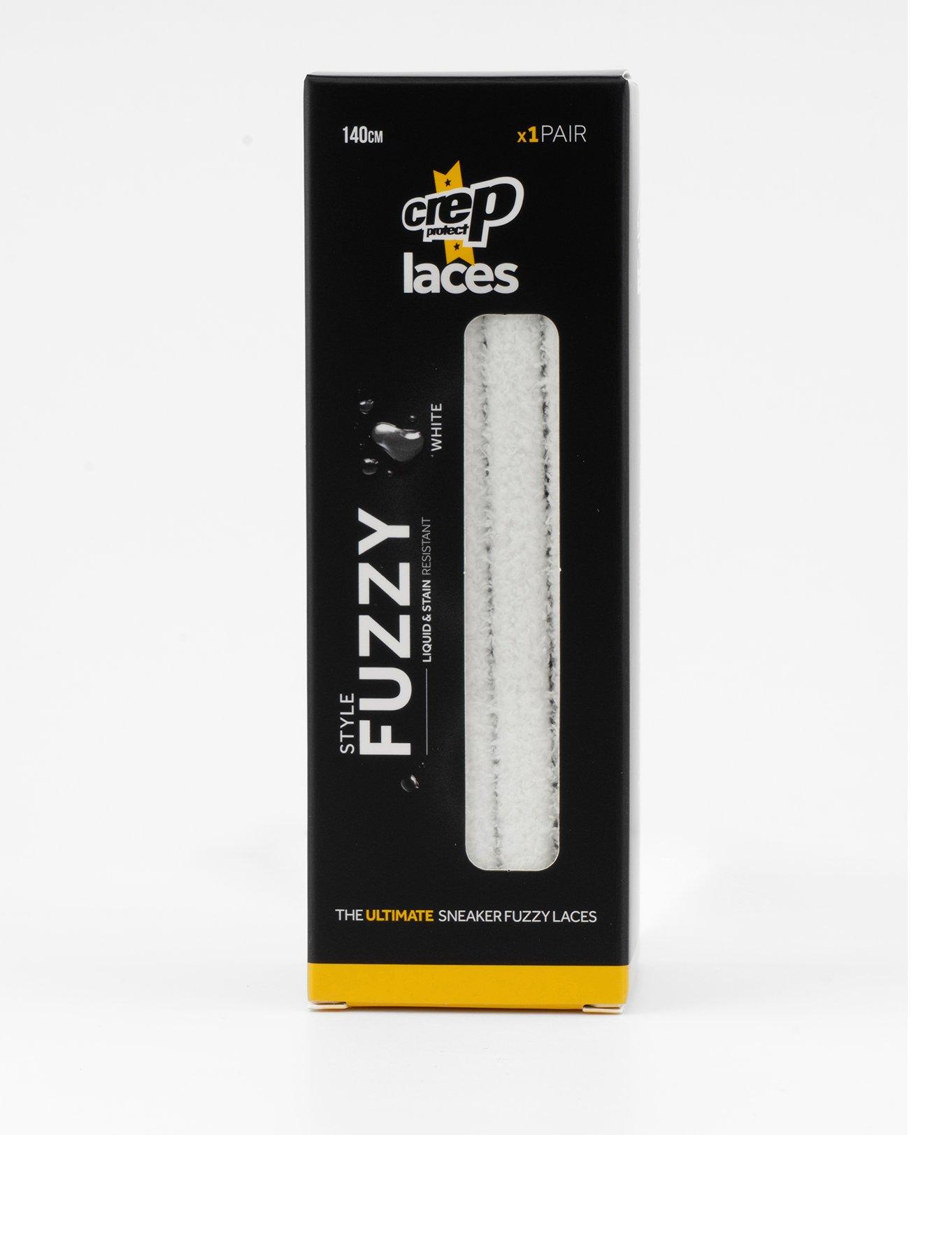Image 1 of 5 of Crep Protect Mens Liquid-Resistant Fuzzy Shoe Laces - White
