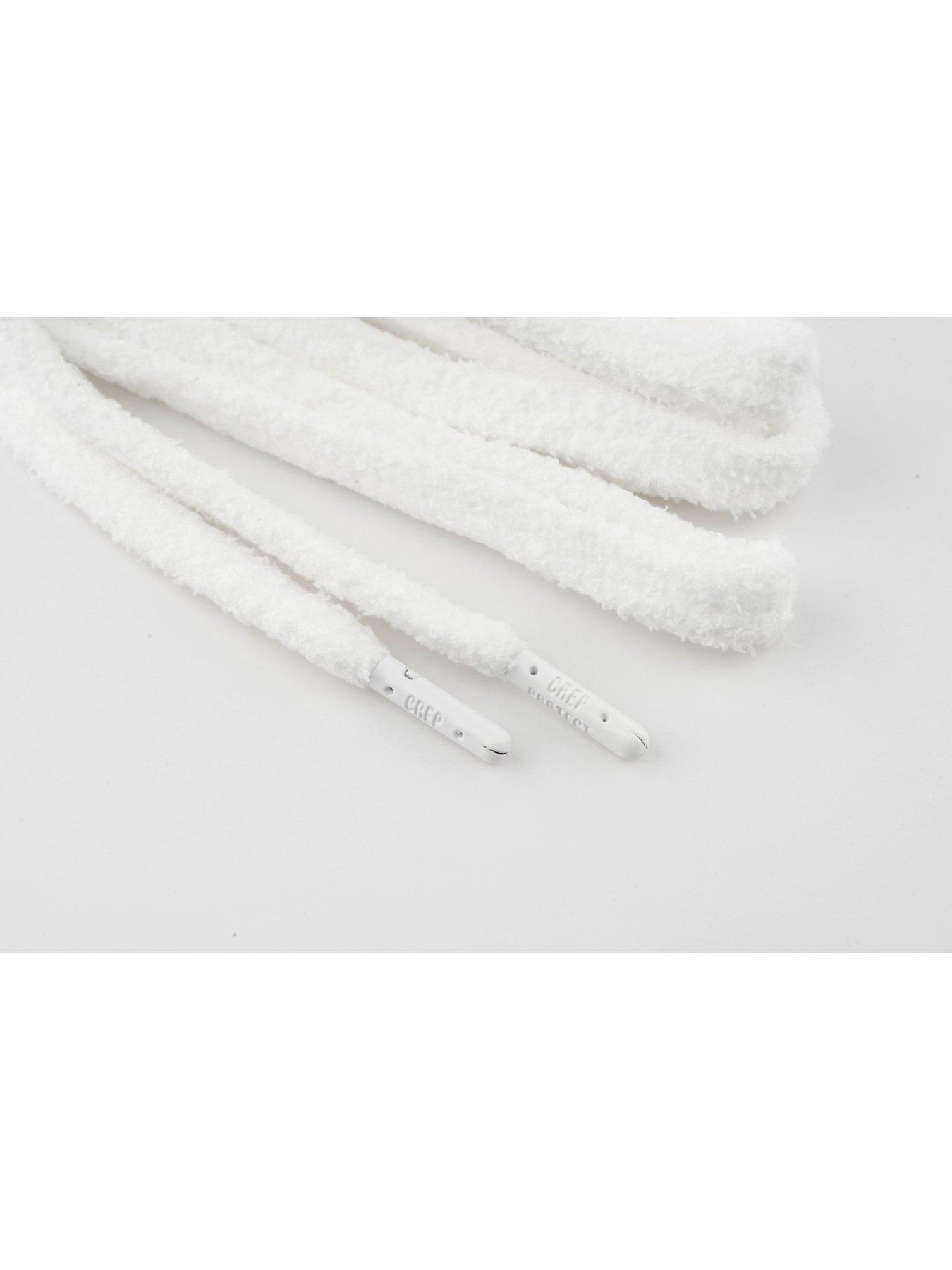 Image 5 of 5 of Crep Protect Mens Liquid-Resistant Fuzzy Shoe Laces - White