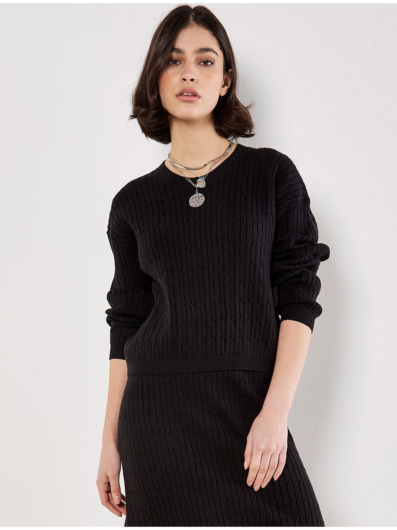 Image 1 of 5 of Apricot Apricot Fine Gauge Cable Batwing Jumper