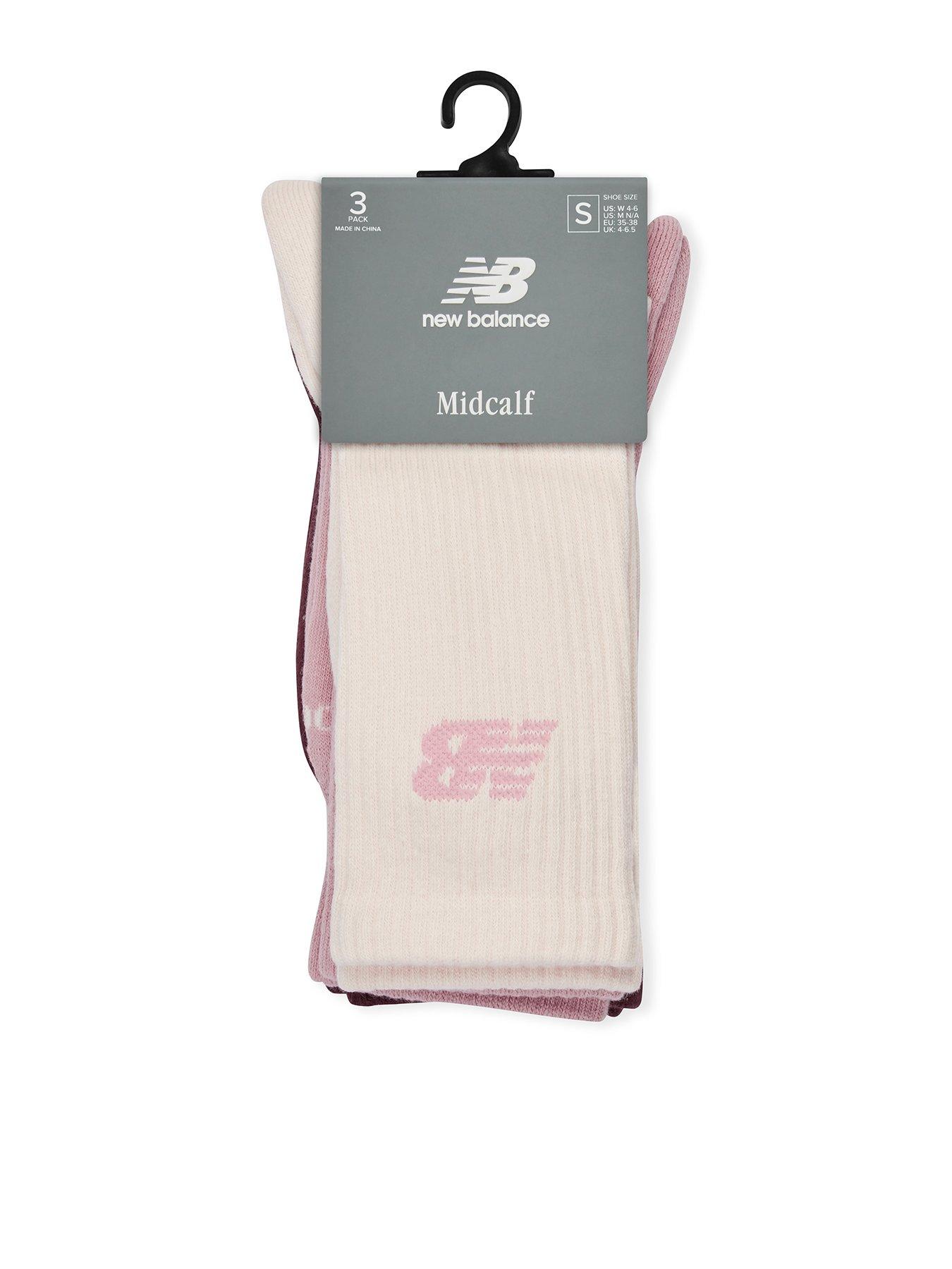 New Balance Womens Everyday midcalf Socks 3 Pack - Beige