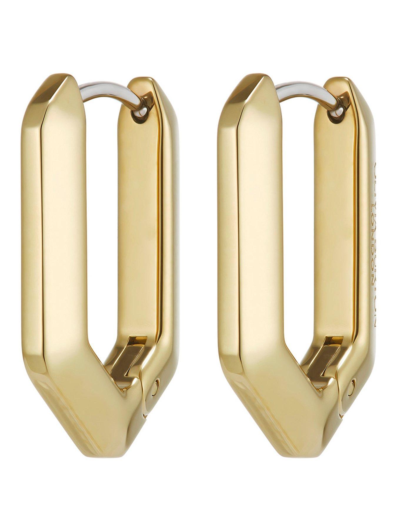 Olivia Burton Olivia Burton Gold IP Honeycomb Geo Hoop Earrings