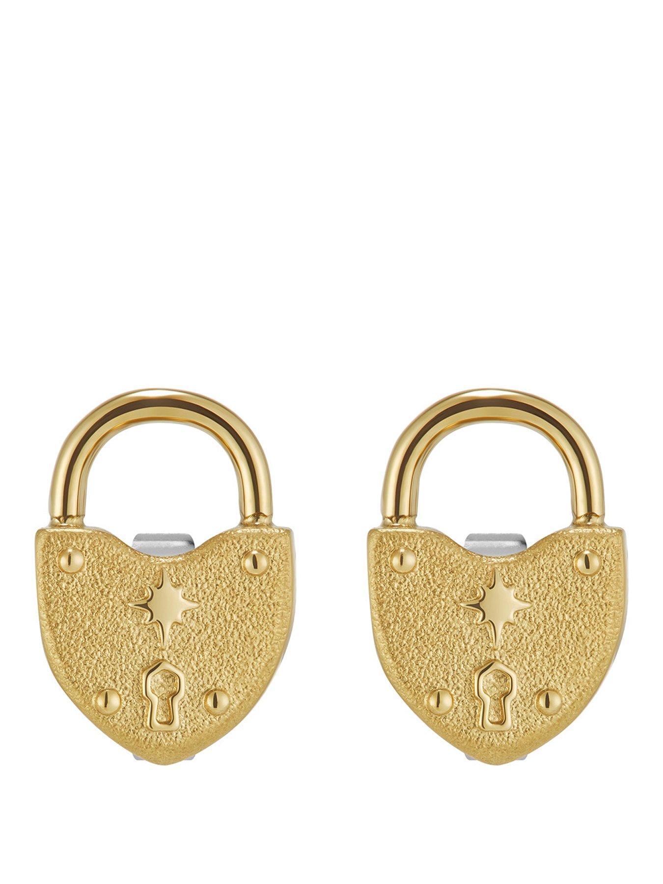 Olivia Burton Olivia Burton Gold IP Stud Lock Heart Earrings