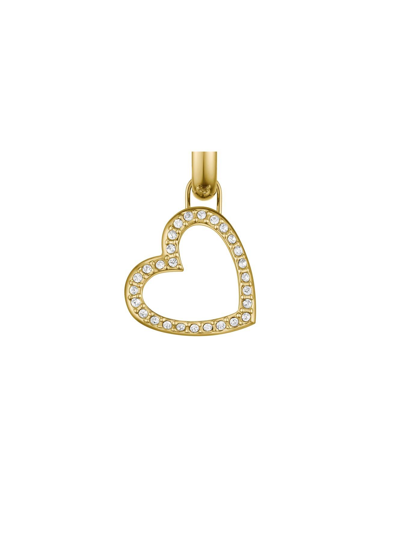 Image 3 of 4 of Lacoste Elyse Gold Hoops with Crystal Set Hearts