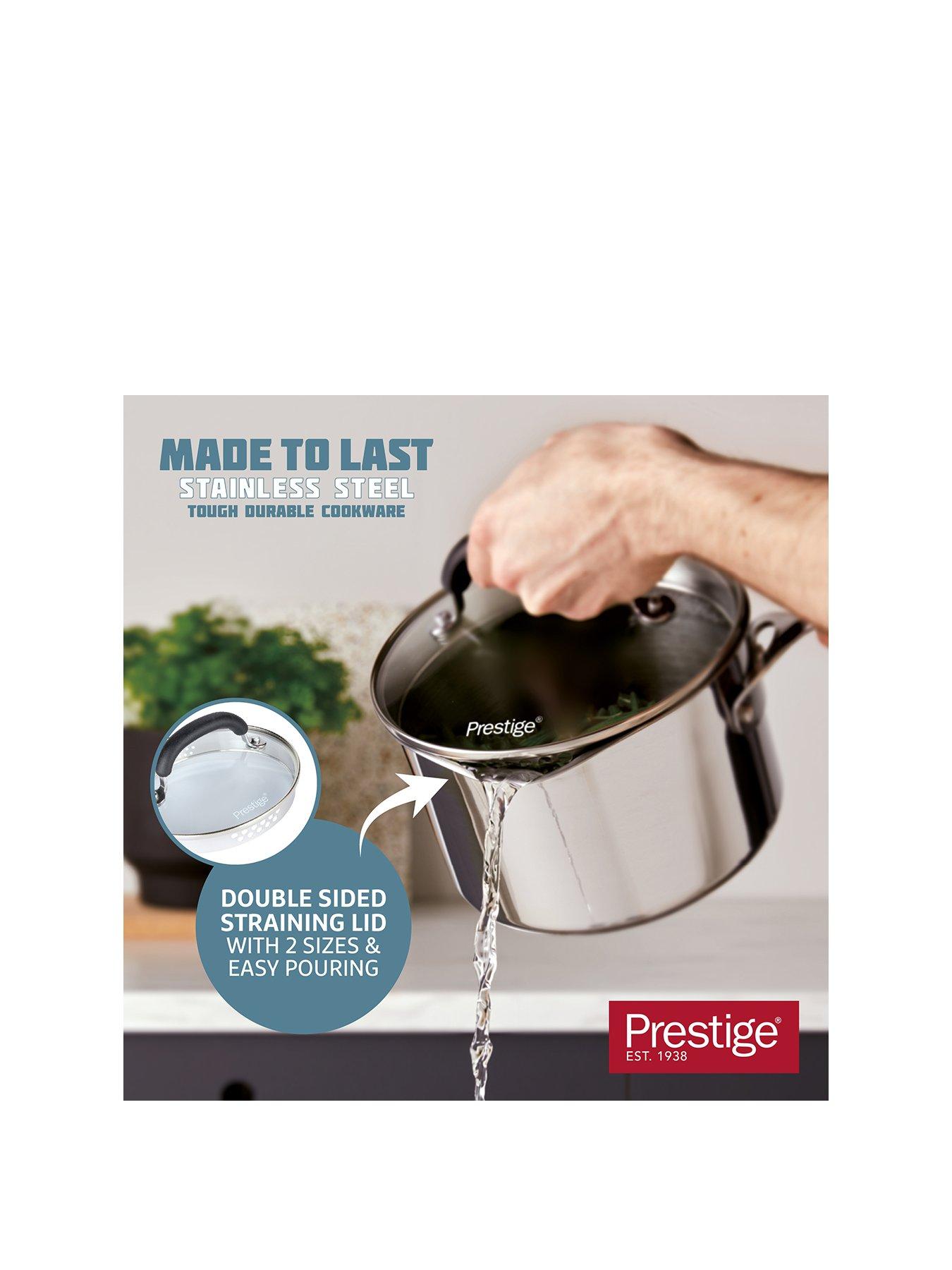 Image 2 of 8 of Prestige Prestige Made To Last Stainless Steel 6pce Set (16,18 &amp; 20cm S/pans, 21 &amp; 25cm Uncoated Frys &amp; 24cm S/pot With Steamer))