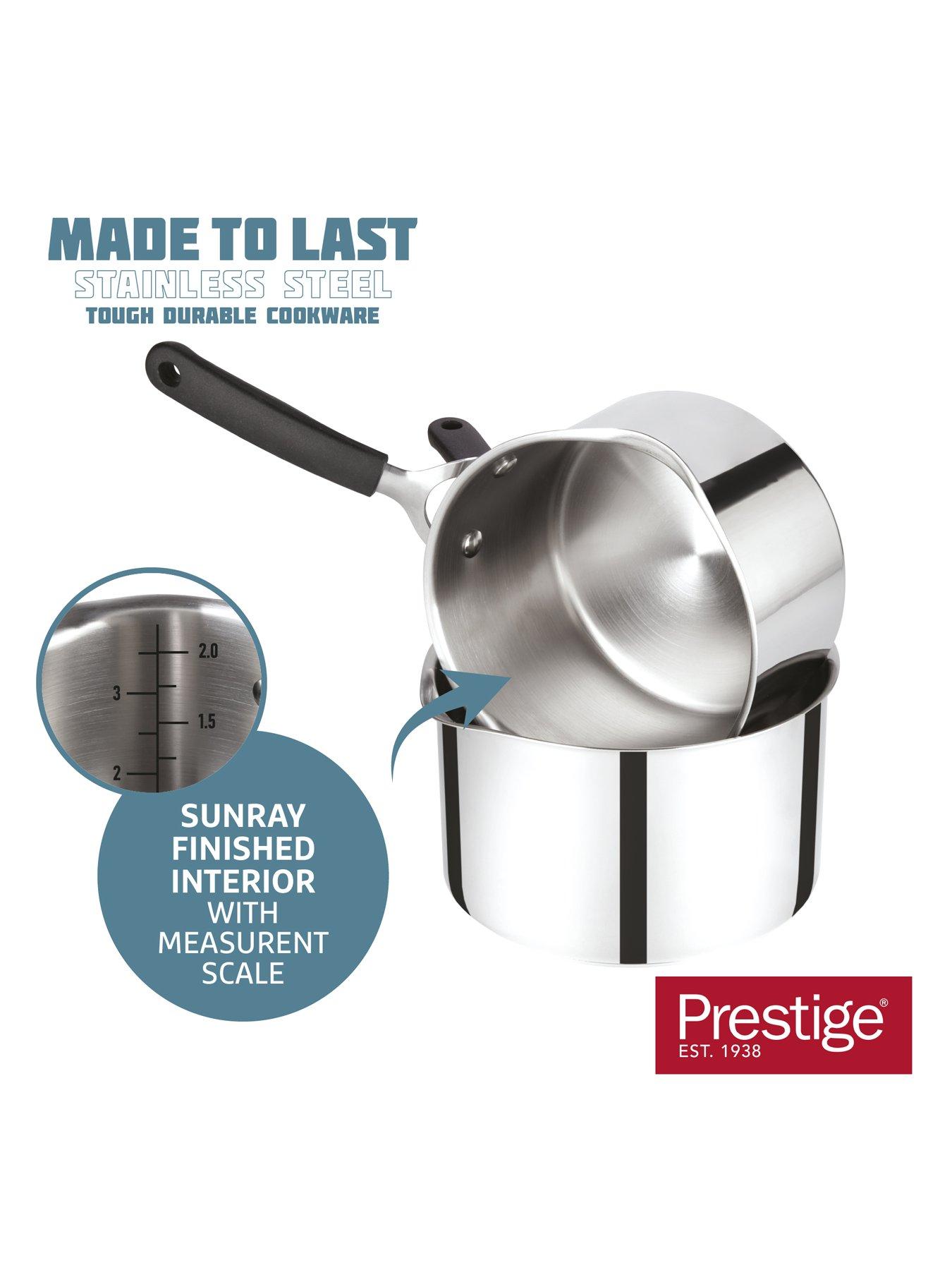 Image 3 of 8 of Prestige Prestige Made To Last Stainless Steel 6pce Set (16,18 &amp; 20cm S/pans, 21 &amp; 25cm Uncoated Frys &amp; 24cm S/pot With Steamer))