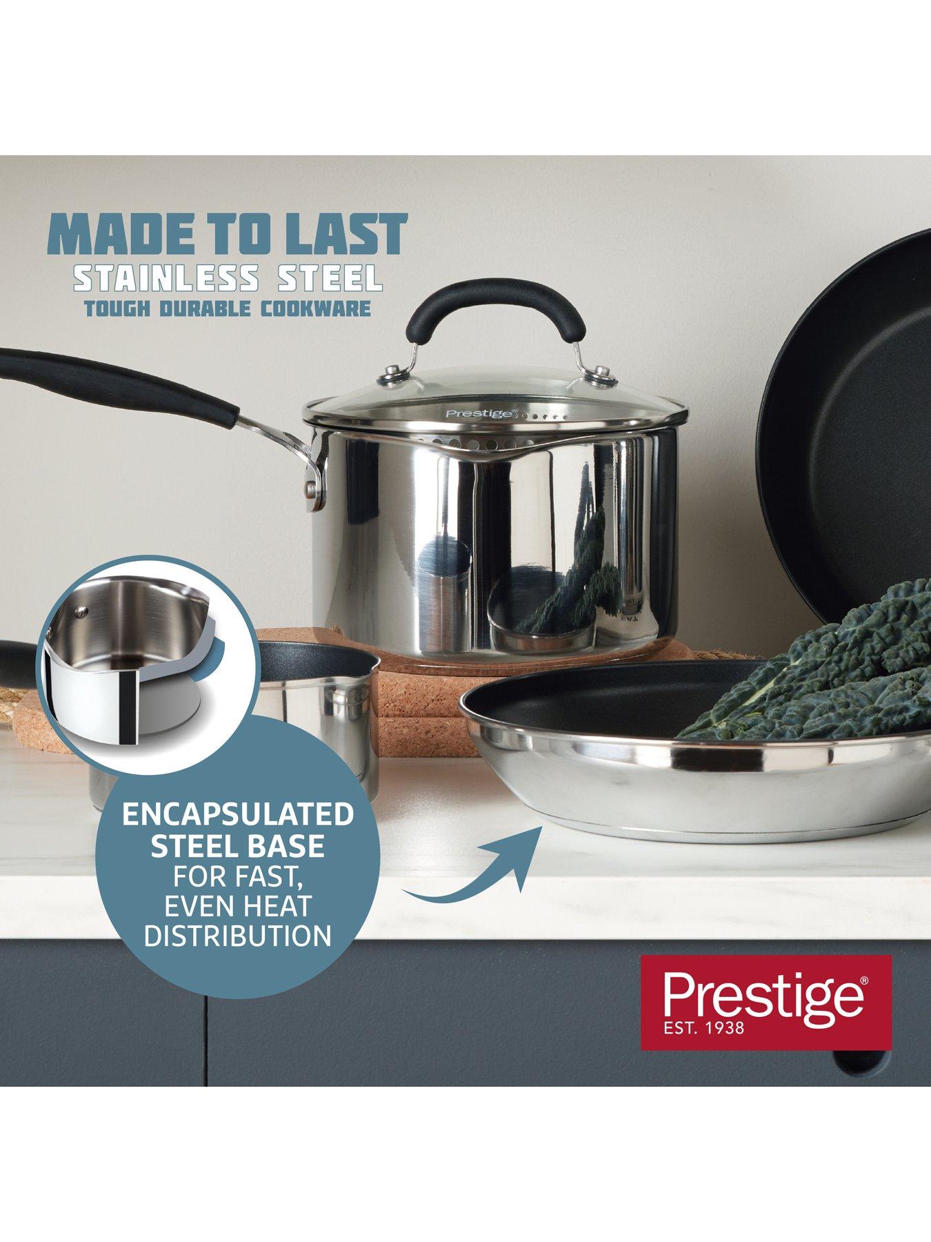 Image 4 of 8 of Prestige Prestige Made To Last Stainless Steel 6pce Set (16,18 &amp; 20cm S/pans, 21 &amp; 25cm Uncoated Frys &amp; 24cm S/pot With Steamer))
