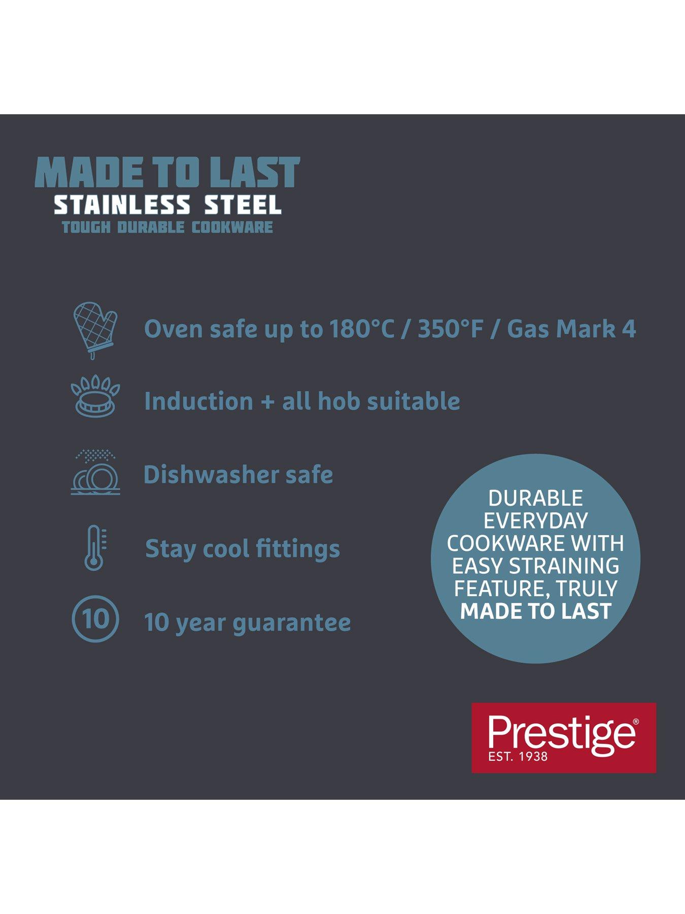 Image 7 of 8 of Prestige Prestige Made To Last Stainless Steel 6pce Set (16,18 &amp; 20cm S/pans, 21 &amp; 25cm Uncoated Frys &amp; 24cm S/pot With Steamer))