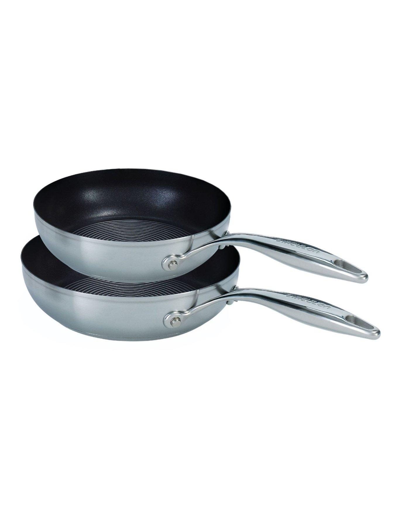 Circulon Circulon S Series Stainless Steel Hybrid Non Stick Frying Pan Set Of 2: 20Cm & 26Cm in Silver