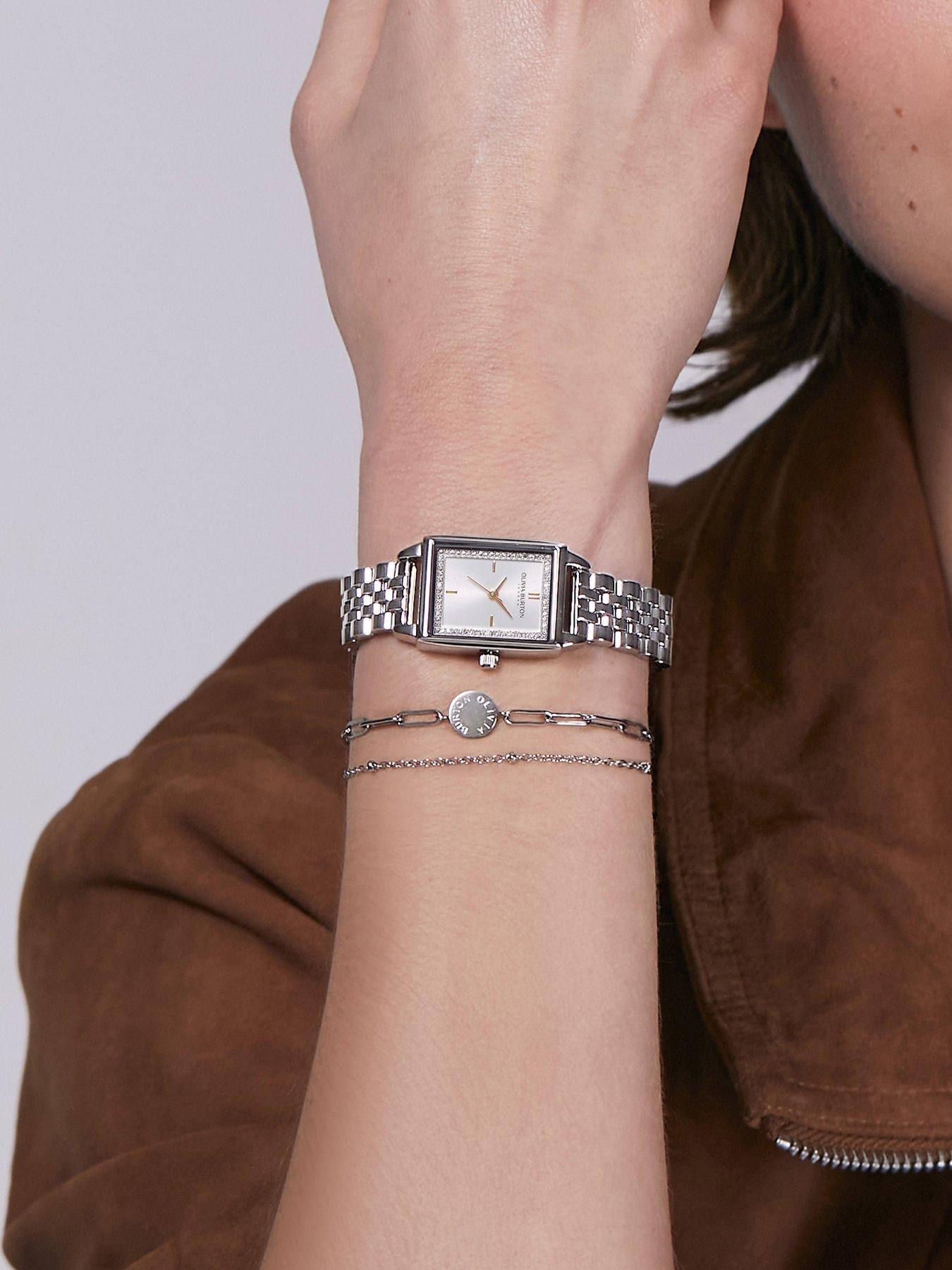 Image 2 of 4 of Olivia Burton Olivia Burton 21mm Townhouse Giftset White Dial Watch &amp; Bracelet Set
