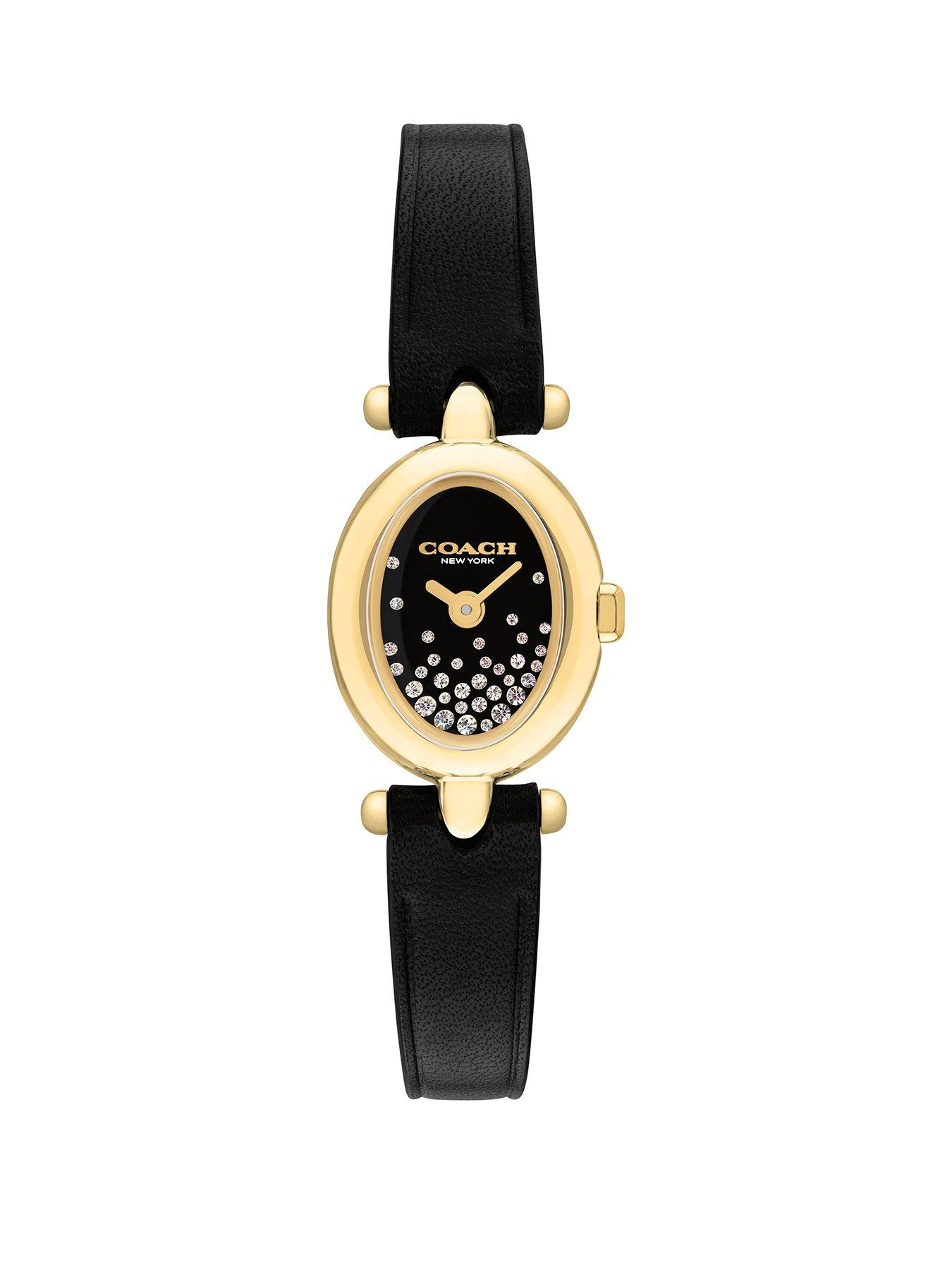 COACH Coach Ladies Sammy Black Leather Strap Watch