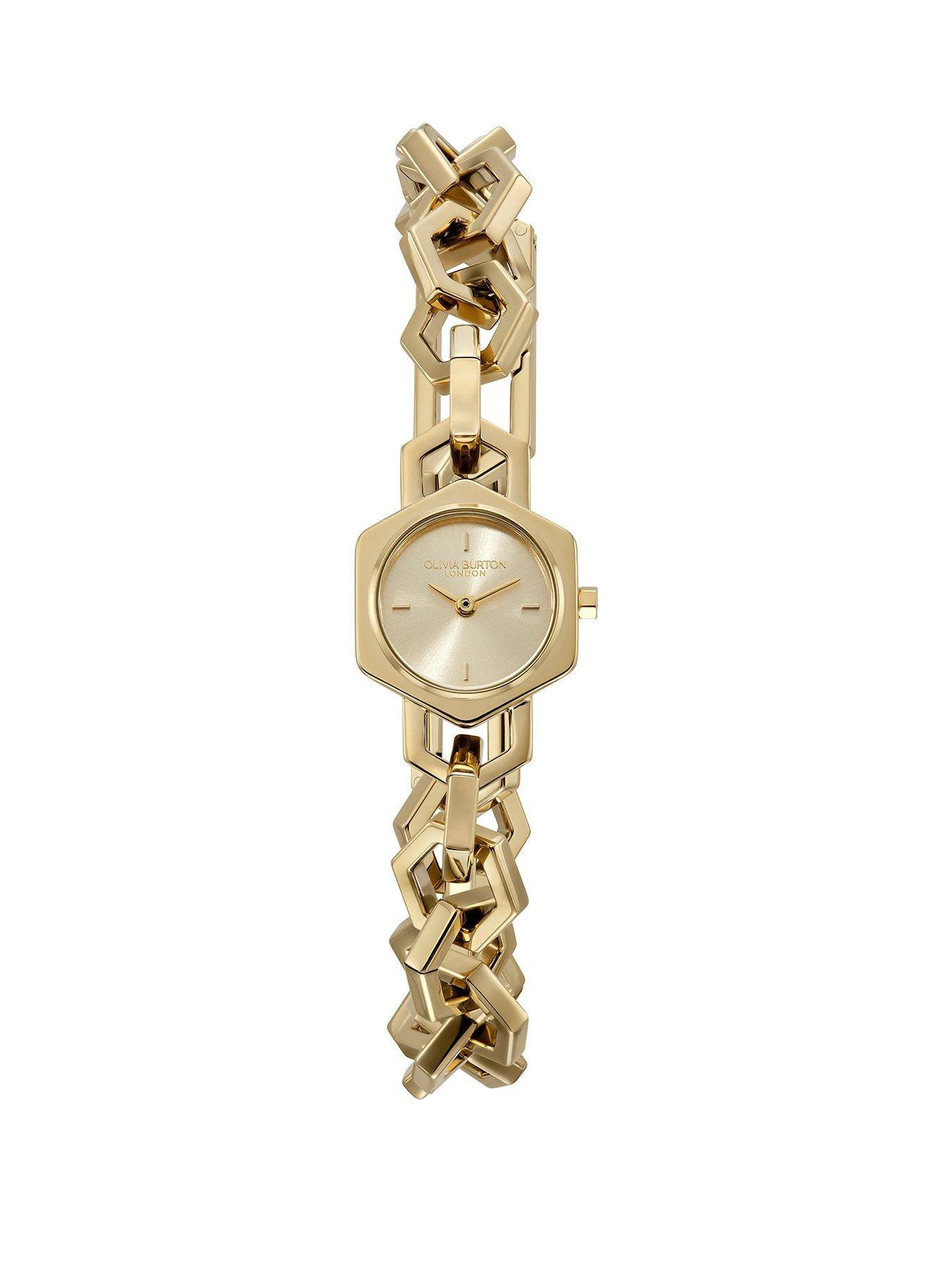 Olivia Burton Olivia Burton 20mm Hex Link Mini Gold Sunray Watch