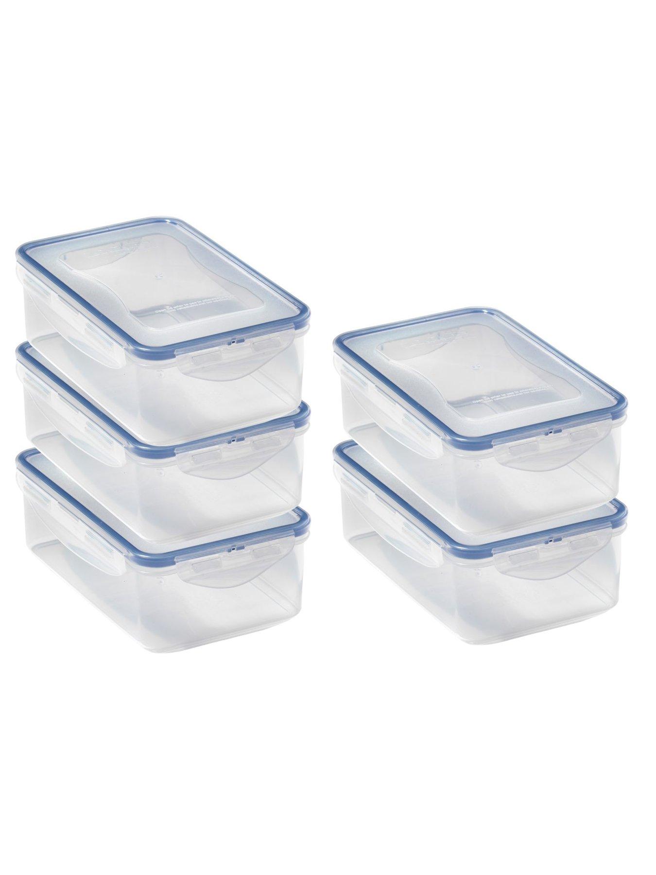 Lock and Lock Classic Set Of 5, 1.0lt Rect Containers (hpl817)