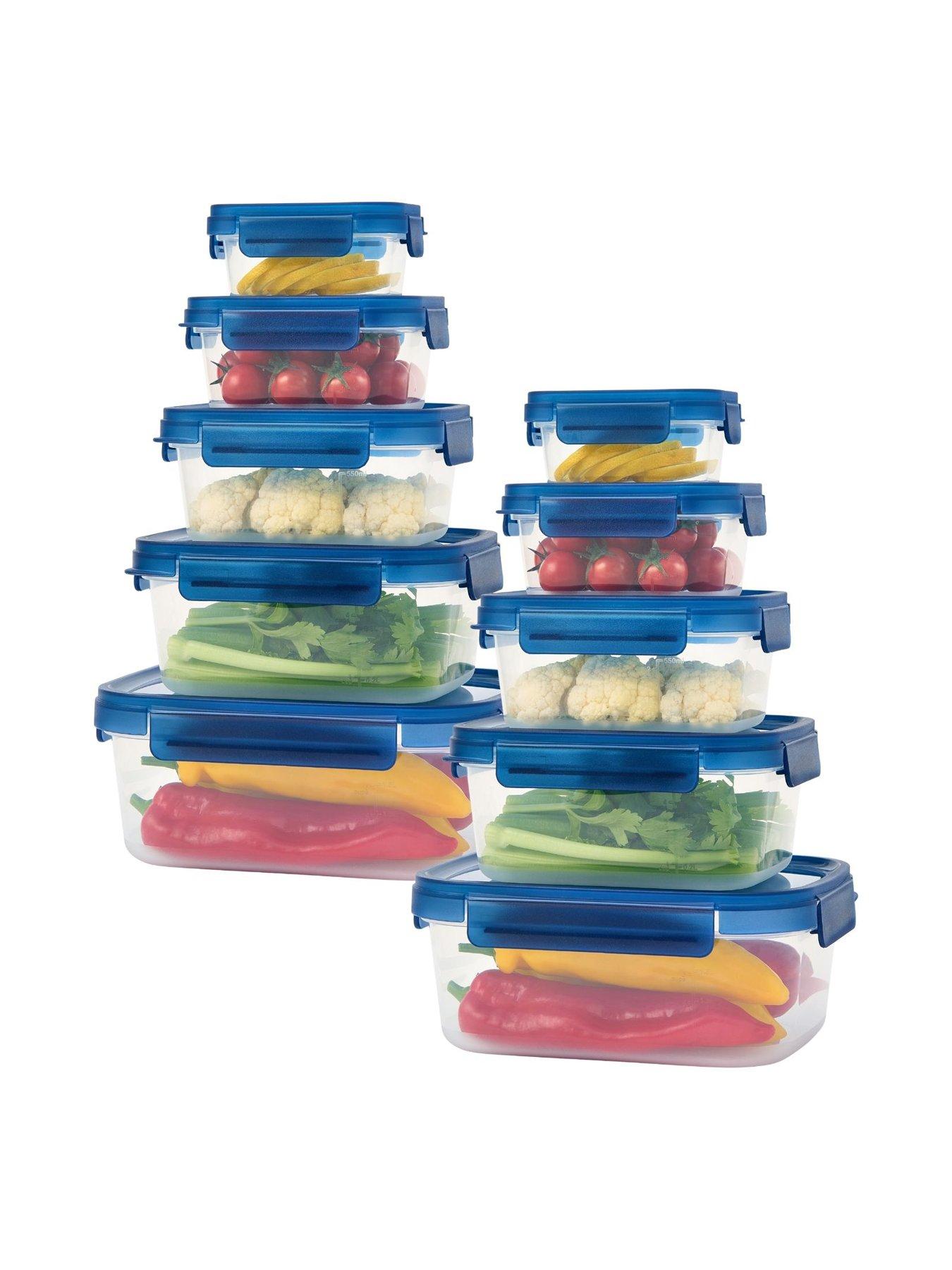 Lock and Lock Nestnlock 10pce Set Blue Lids (ltn350s5b X 2)