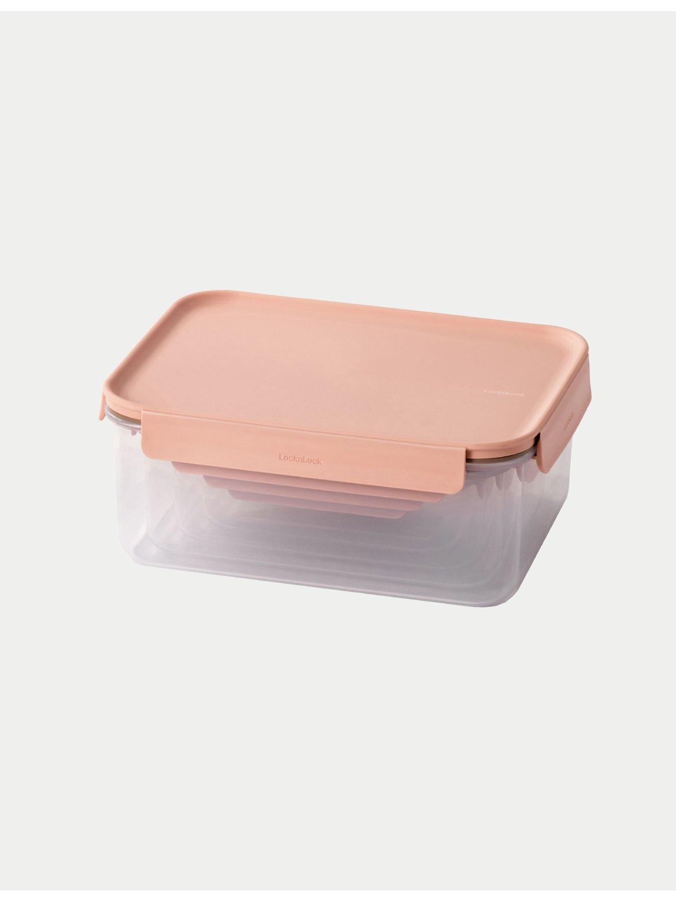 Image 4 of 6 of LocknLock Classic Plus Rectangular 8 Piece Nesting Set (set of 4 blue &amp;set of 4 pink)