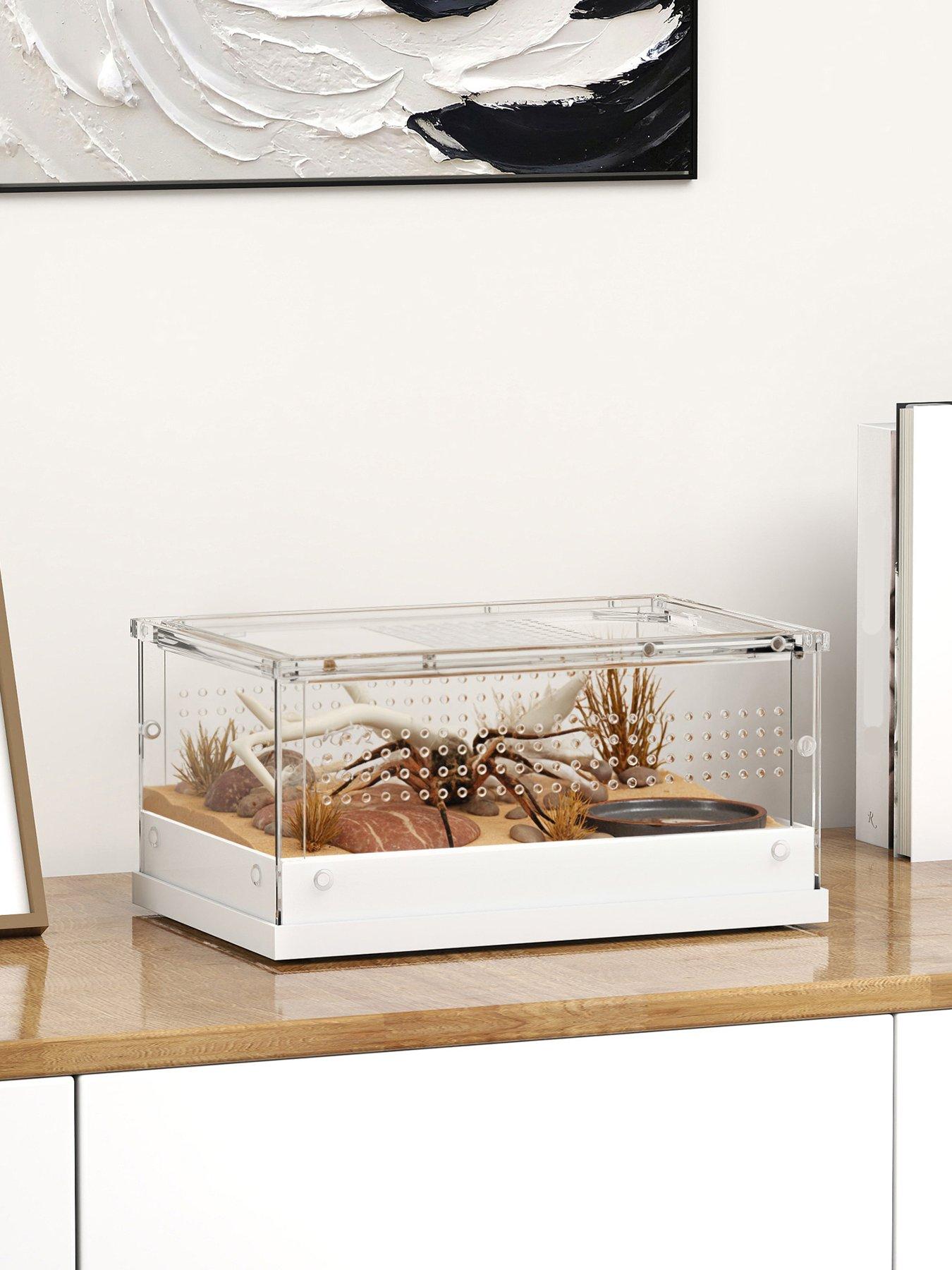 PawHut PawHut Reptile Terrarium, 360° Acrylic Reptile Breeding Box with Vents and with Top Sliding Door for Snake, Frog, Spider, Gecko, Stick Insect, Praying Mantis - 30 x 20 x 15cm